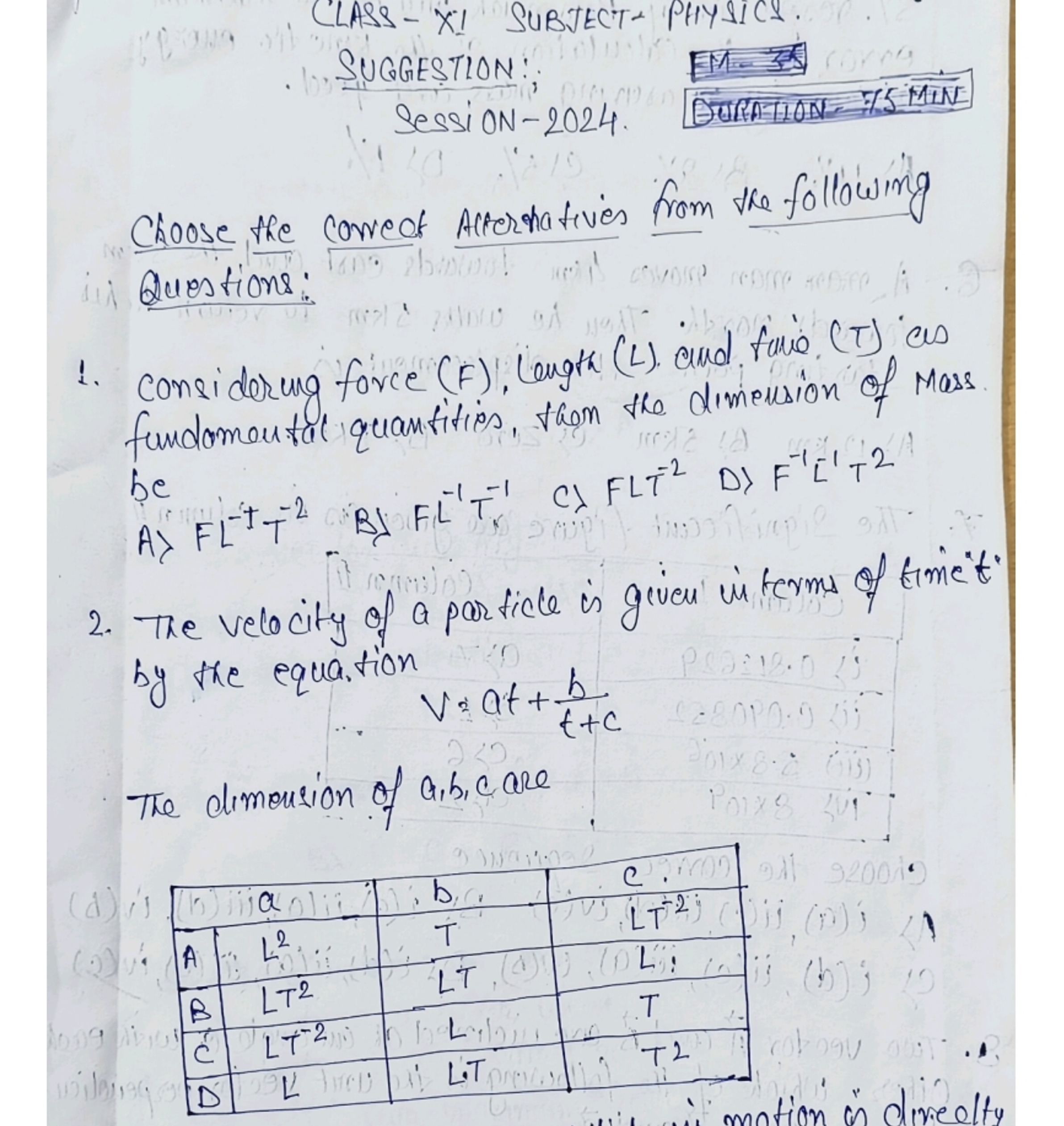 CLASS - X! SUBJECT PHYSICS.
SUGGESTION:;
SessiON-2024.
Choose the cowe