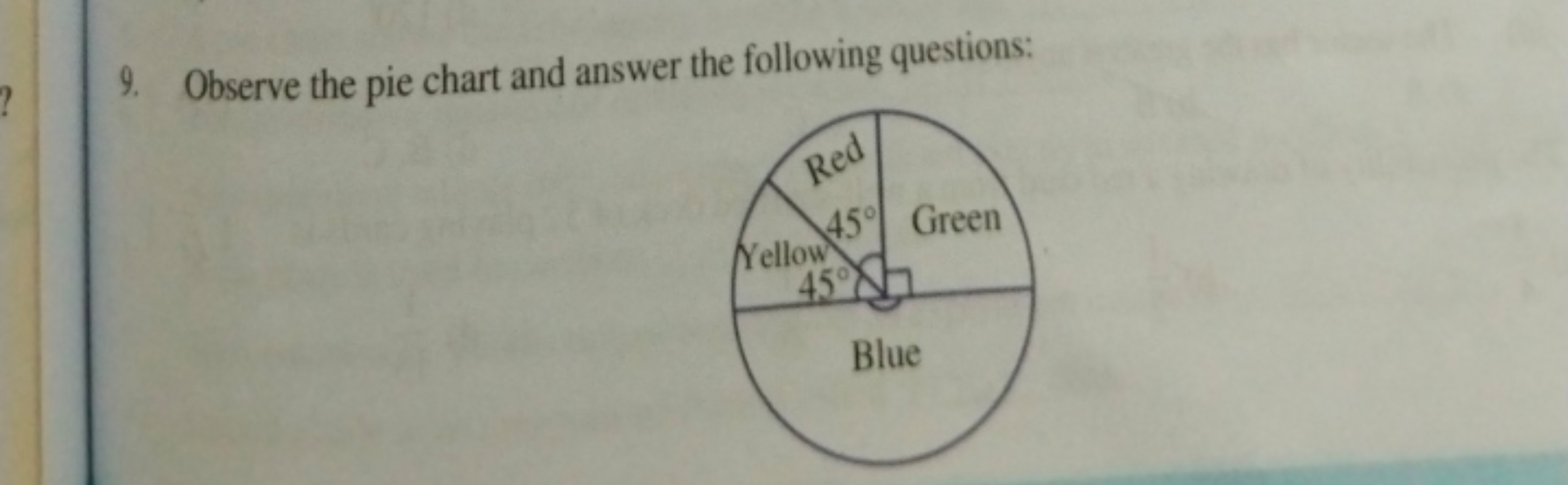 9. Observe the pie chart and answer the following questions: