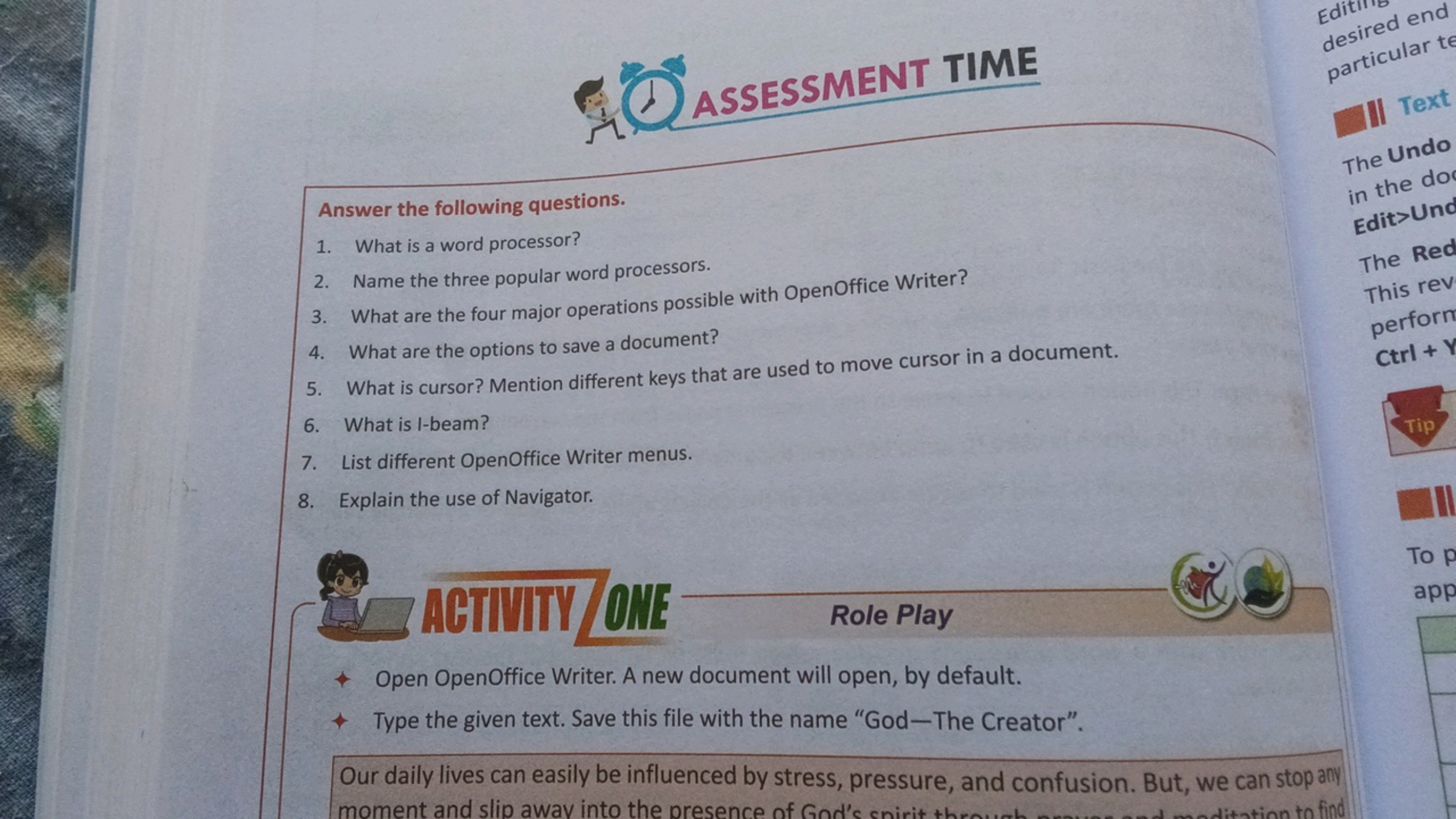 10
ASSESSMENT TIME
Answer the following questions.
1. What is a word p