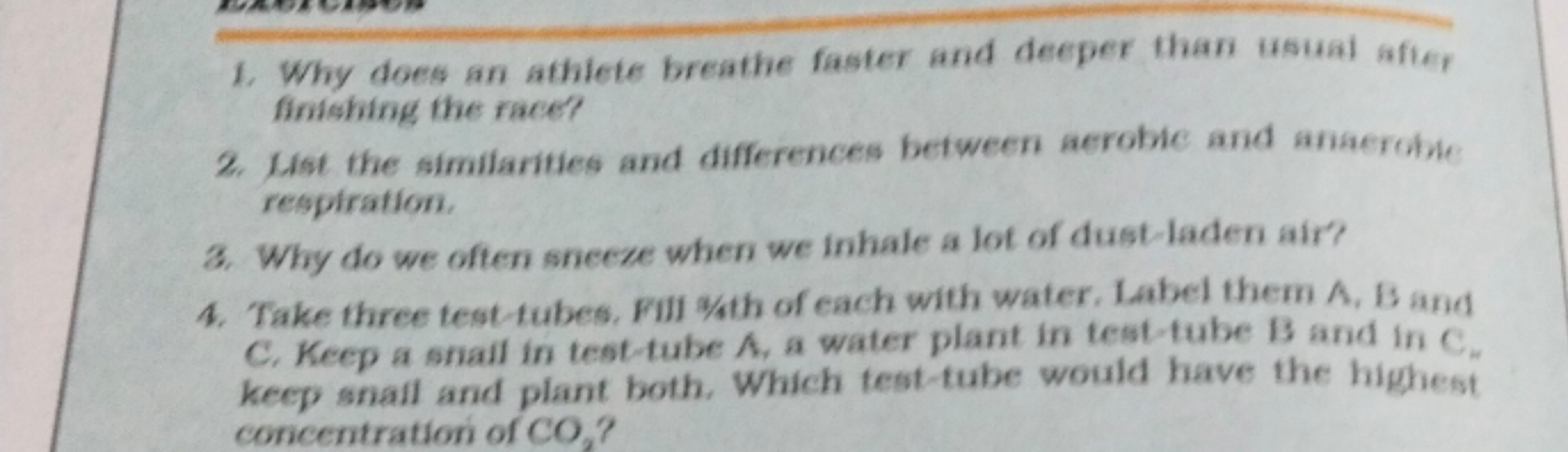 1. Why does an athlete breathe faster and deeper than usual afte, fims