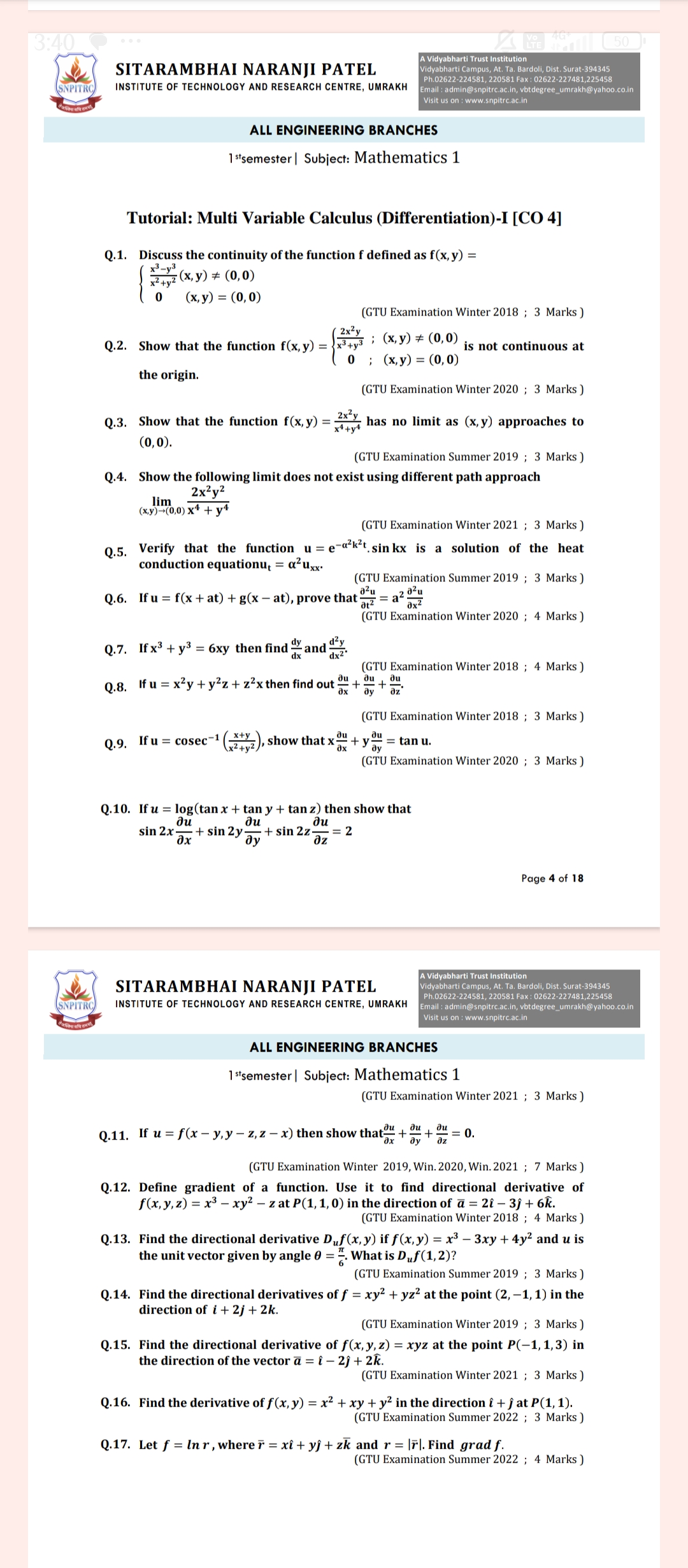 SITARAMBHAI NARANJI PATEL
INSTITUTE OF TECHNOLOGY AND RESEARCH CENTRE,