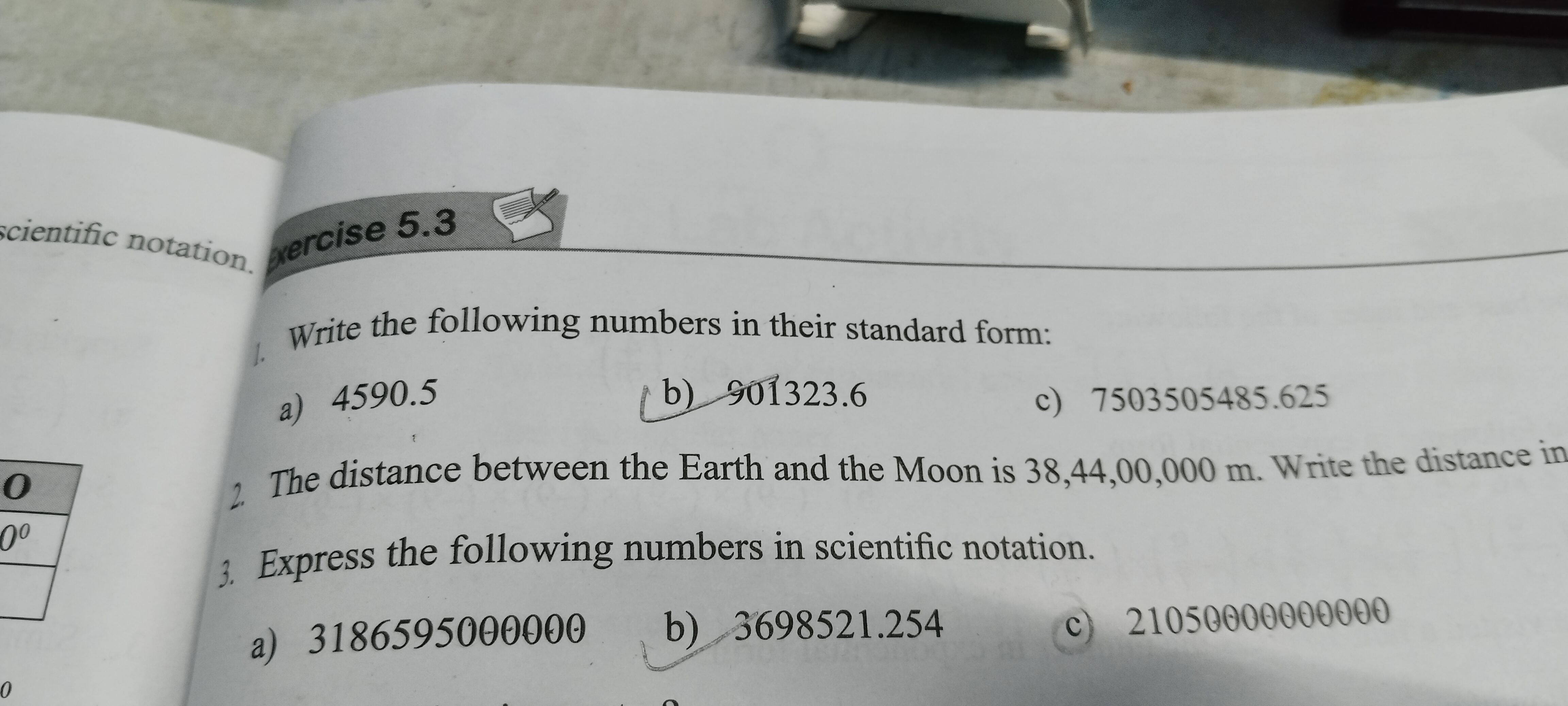 scientific notation, wercise 5.3
1. Write the following numbers in the