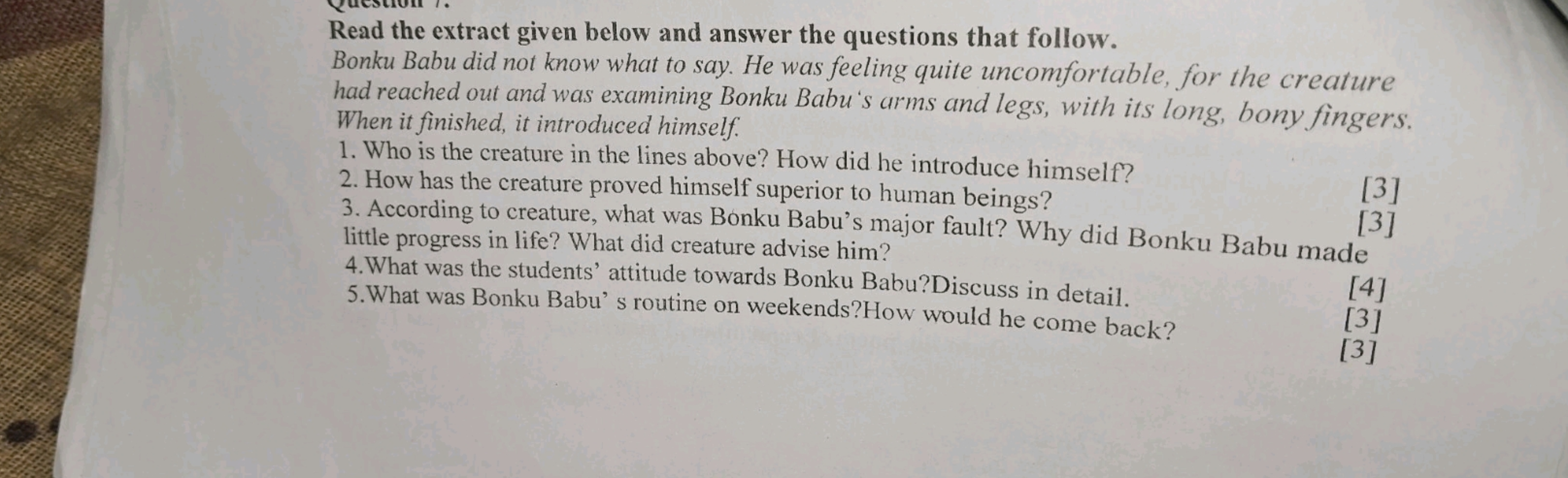 1. Who is the creature in the lines above? How did he introduce himsel