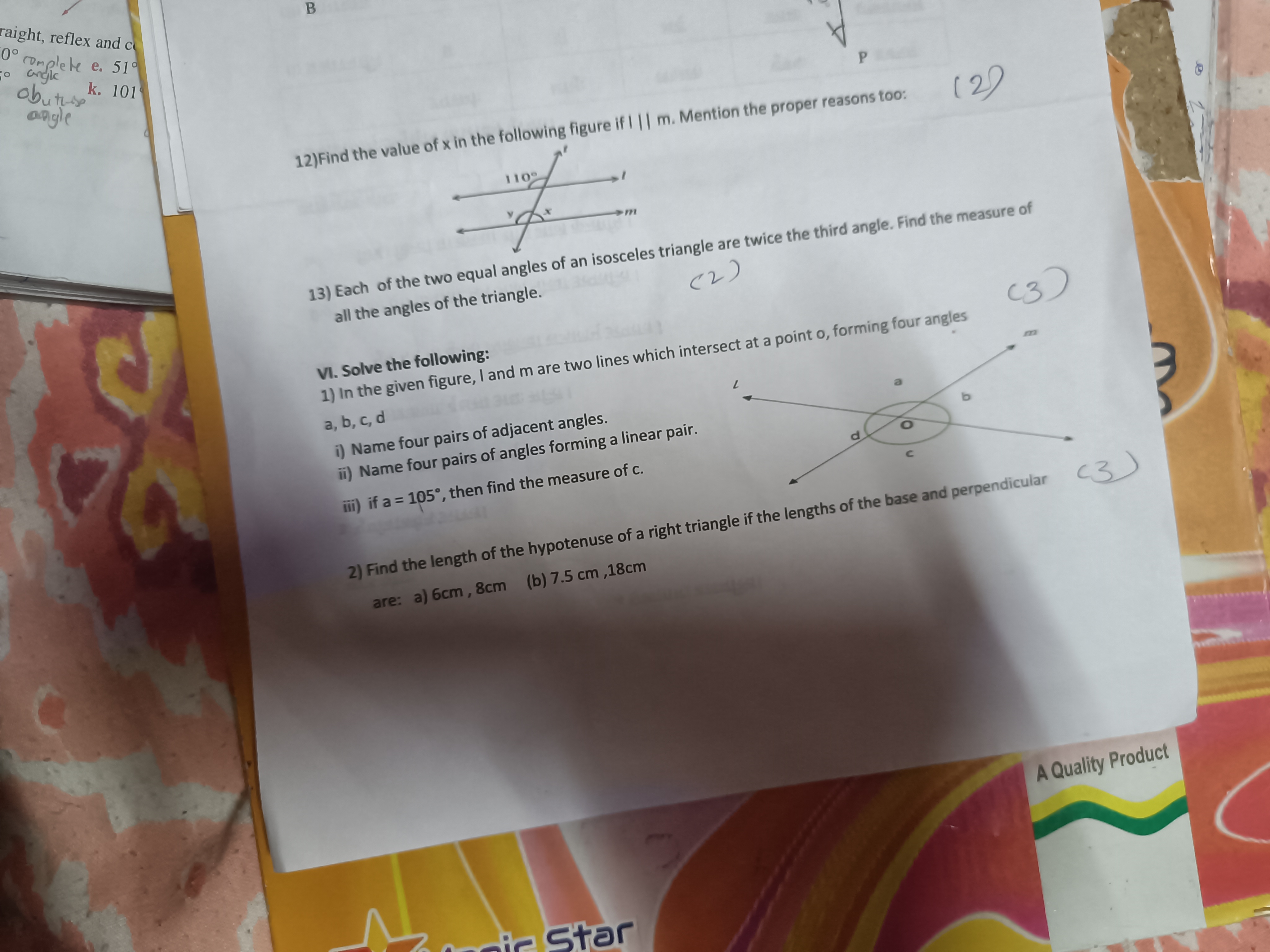 B
raight, reflex and c
0° complete e. 51°
o angle
obutuse
angle
k. 101