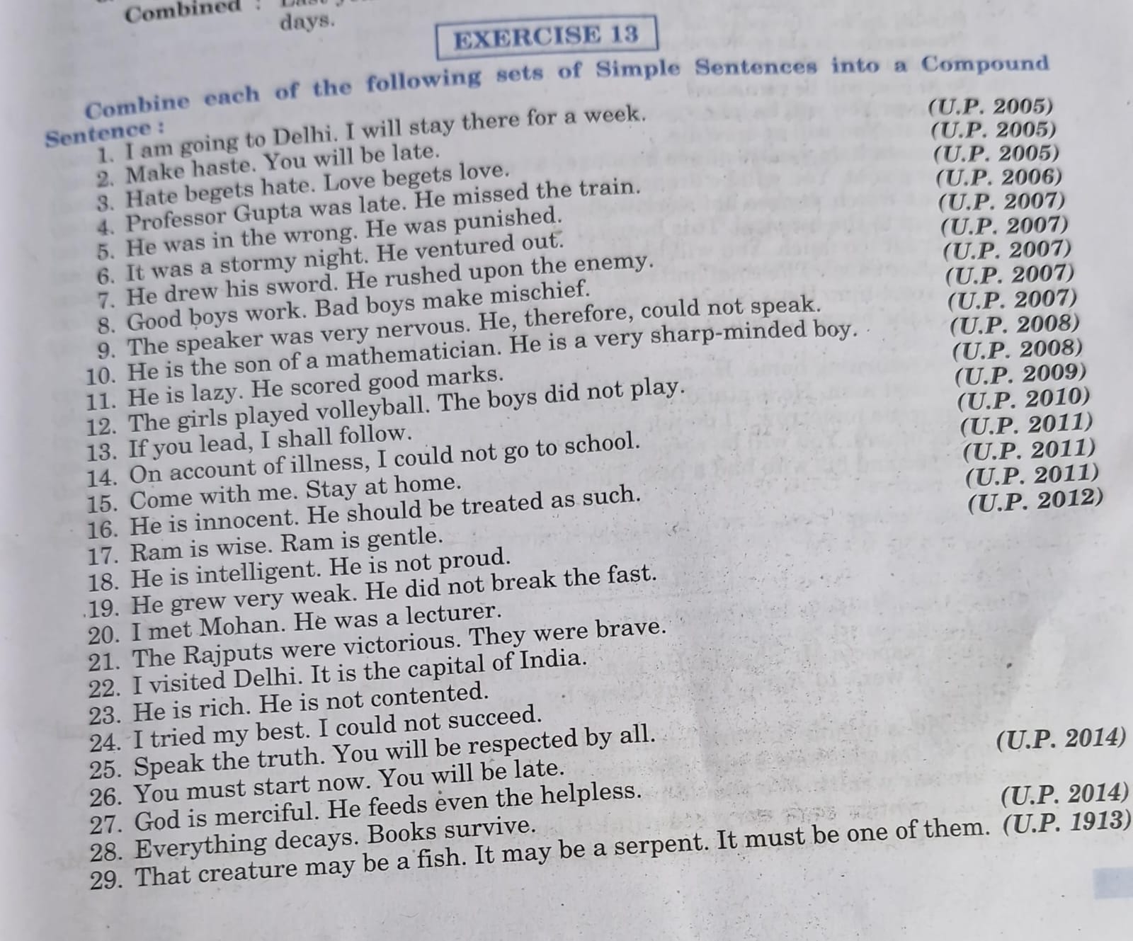 Combined
days.
EXERCISE 13
Combine each of the following sets of Simpl