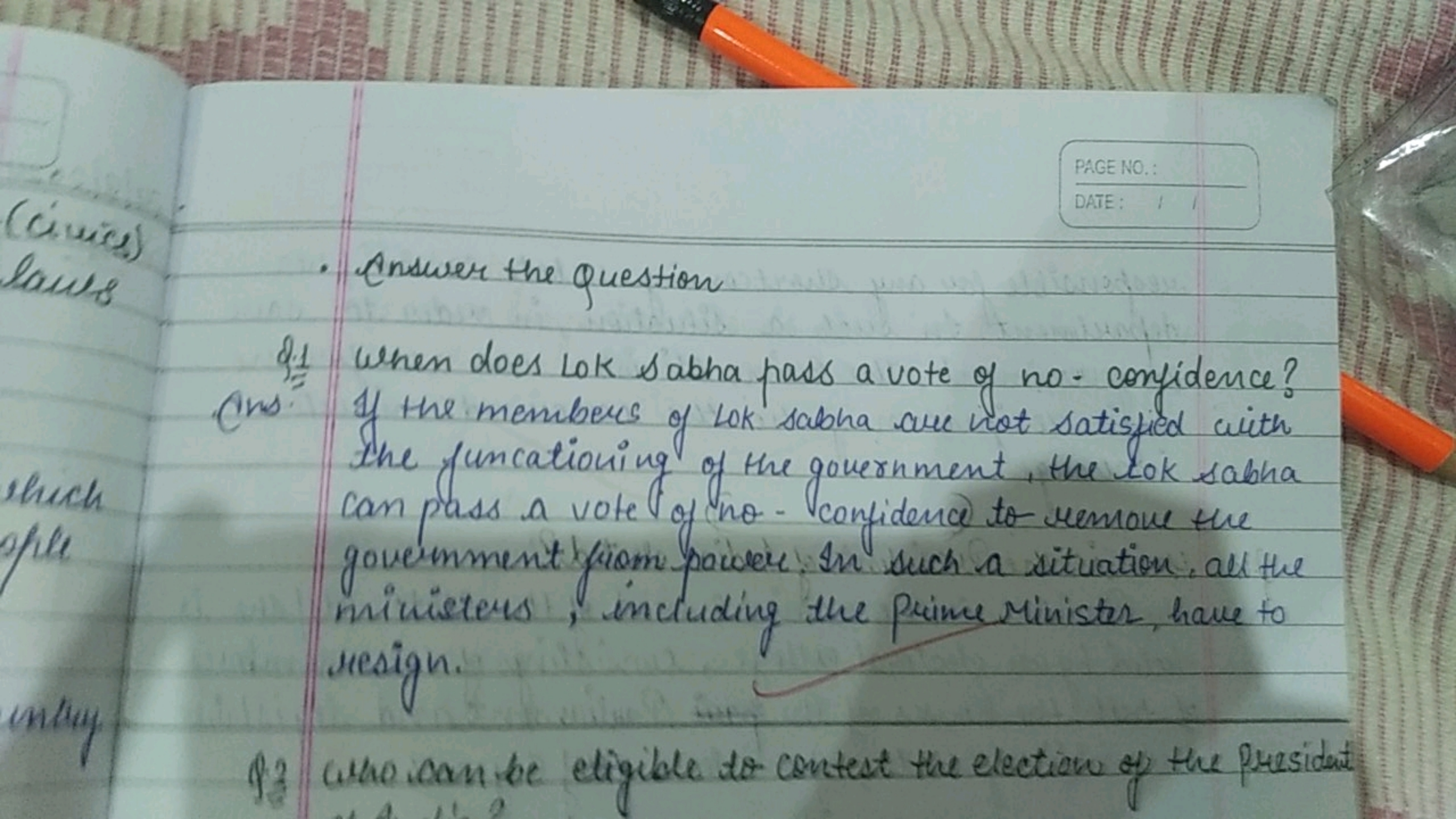 (cimies)
laws
• Answer the question
PAGE NO.:
DATE: 1
shich
sple
intry