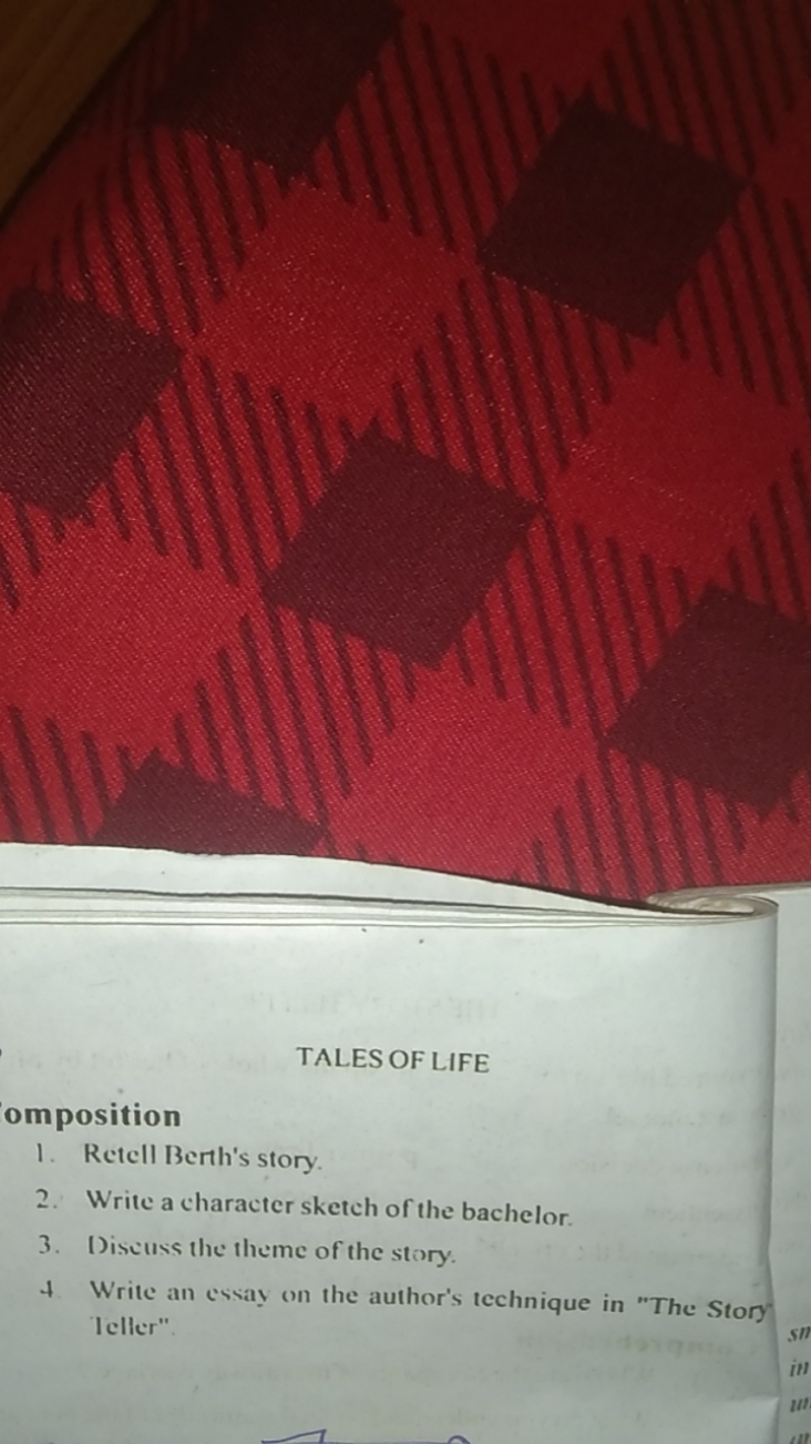 TALES OF LIFE
omposition
1. Retell Berth's story.
2. Write a character