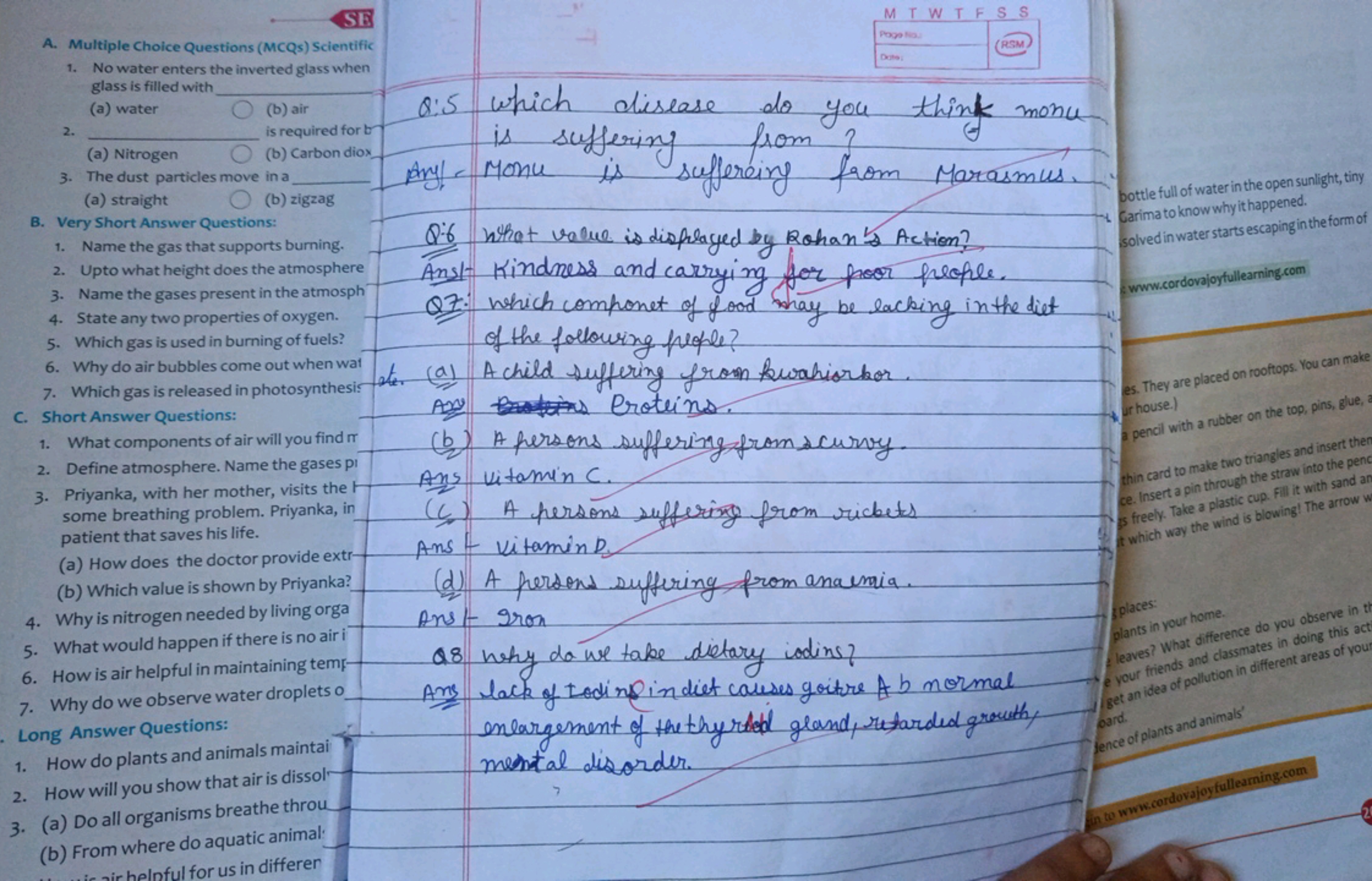 SE
A. Multiple Choice Questions (MCQs) Scientific
2.
1.
No water enter