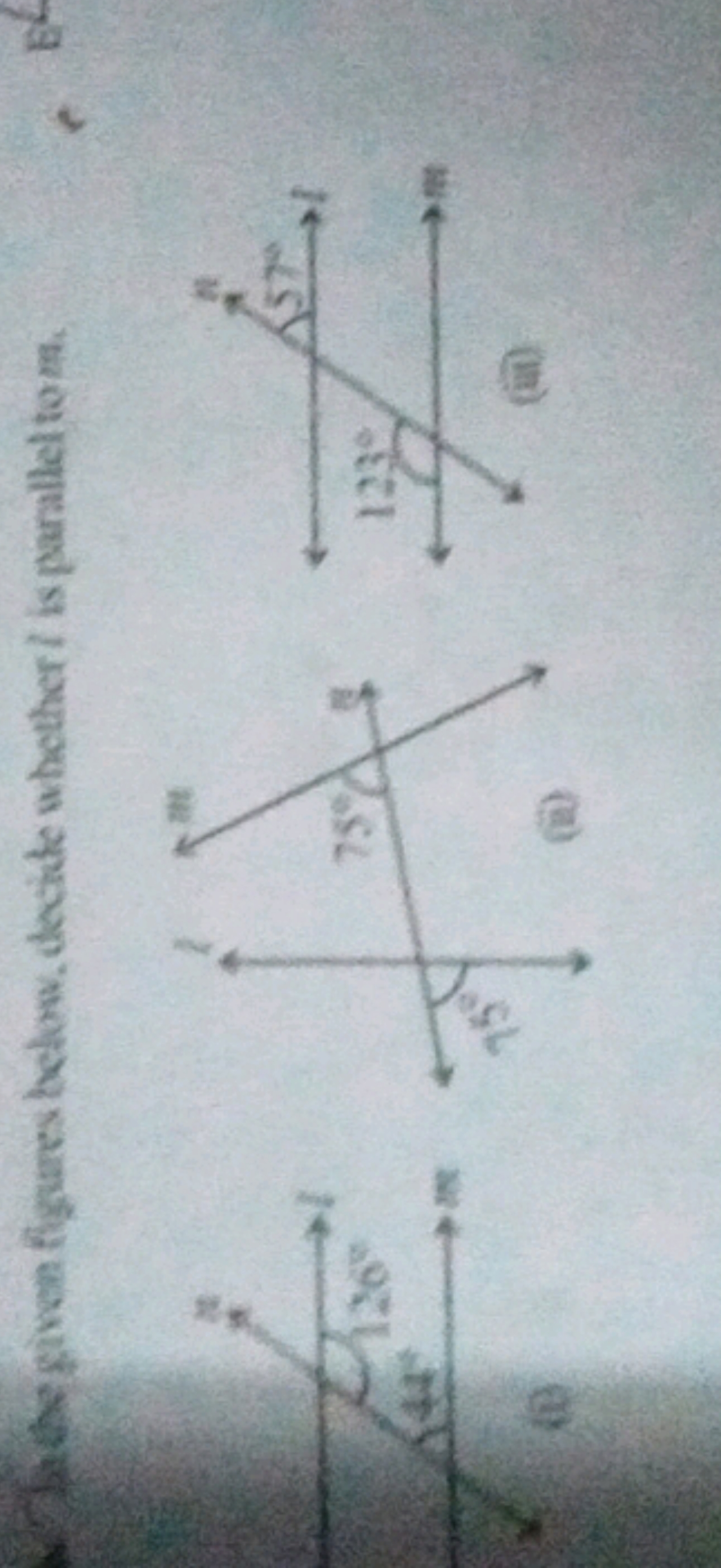 Wh he the given fyures below. dectide whether l is parallel tom.
18
(i