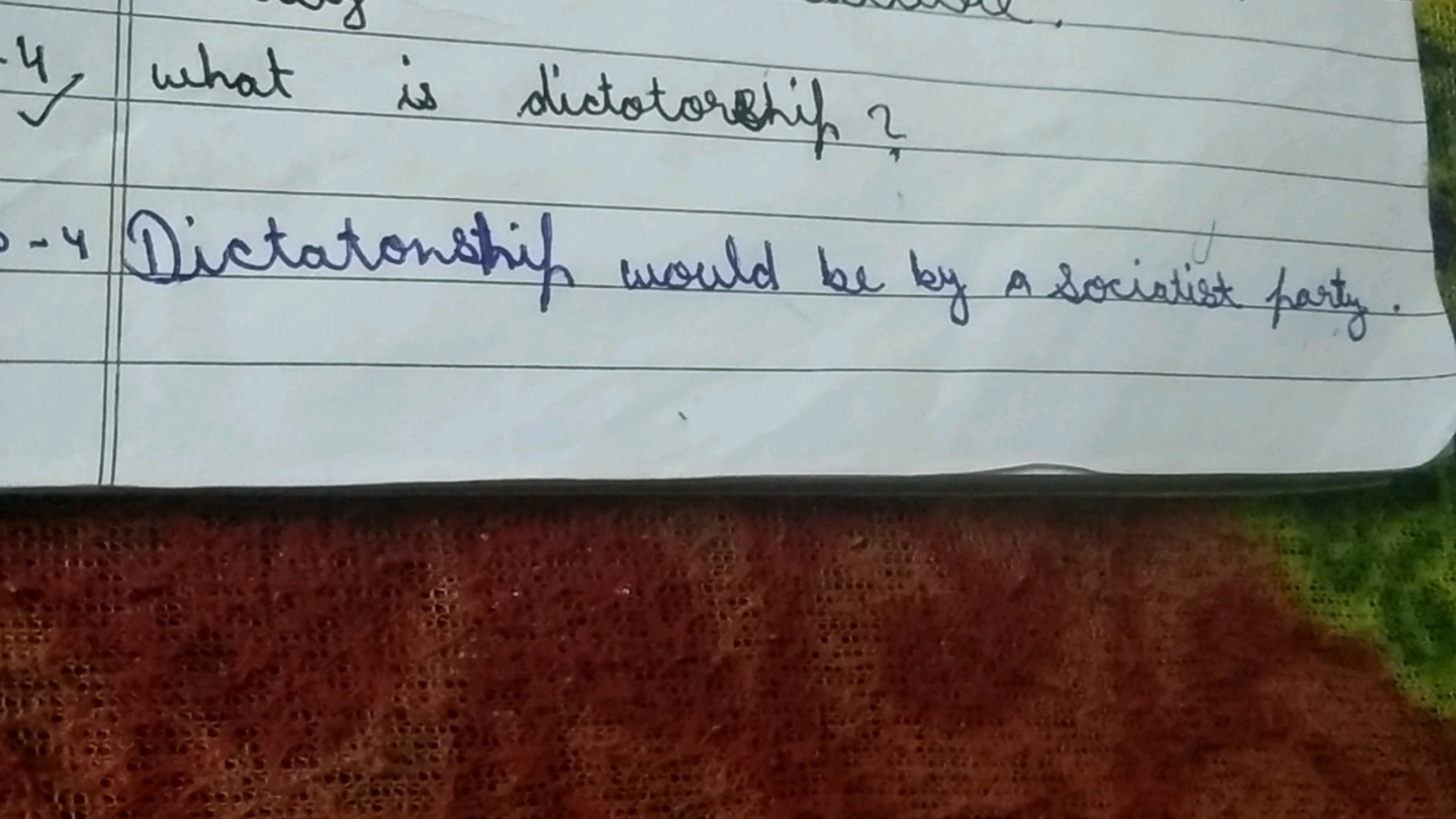 4. what is dictotorohif?
- 4 Dictatonsthip would be by a sociatist par