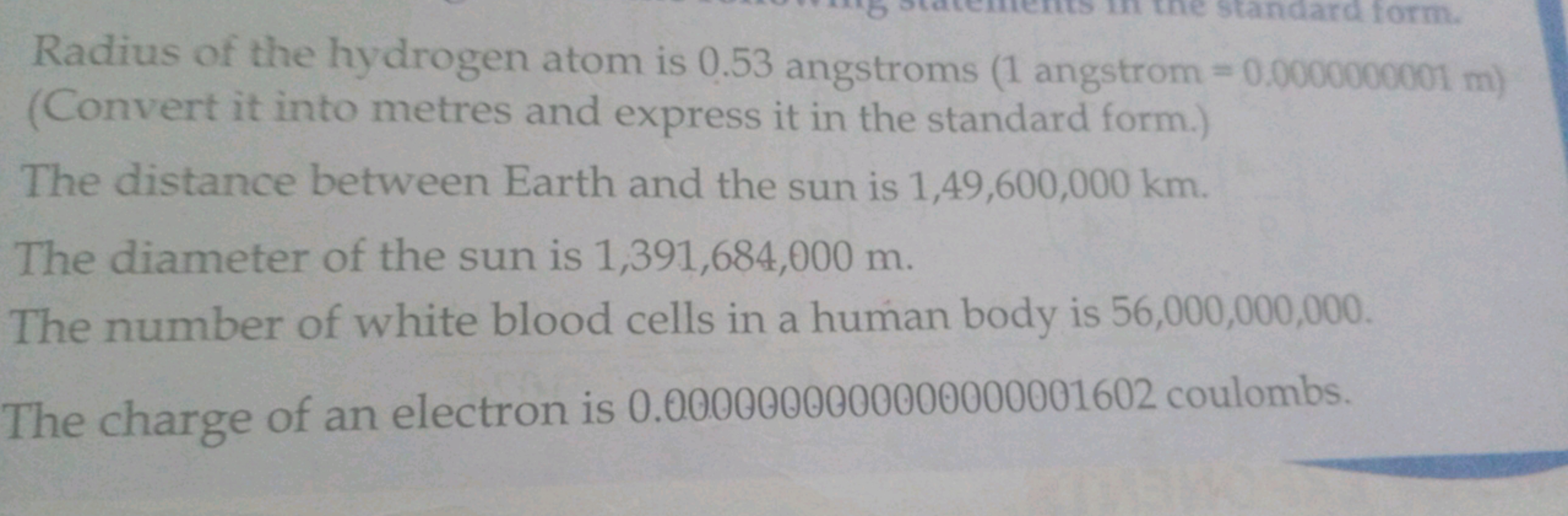 Radius of the hydrogen atom is 0.53 angstroms ( 1 angstrom =0.00000000