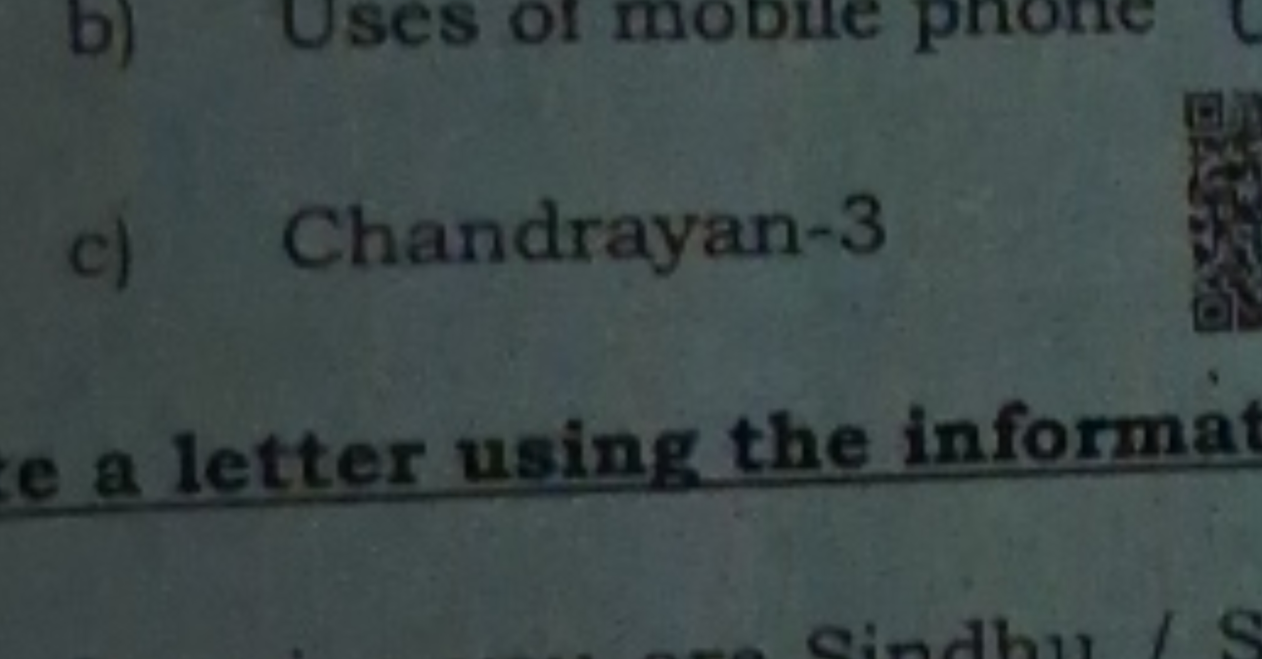 c) Chandrayan-3
e a letter using the informal