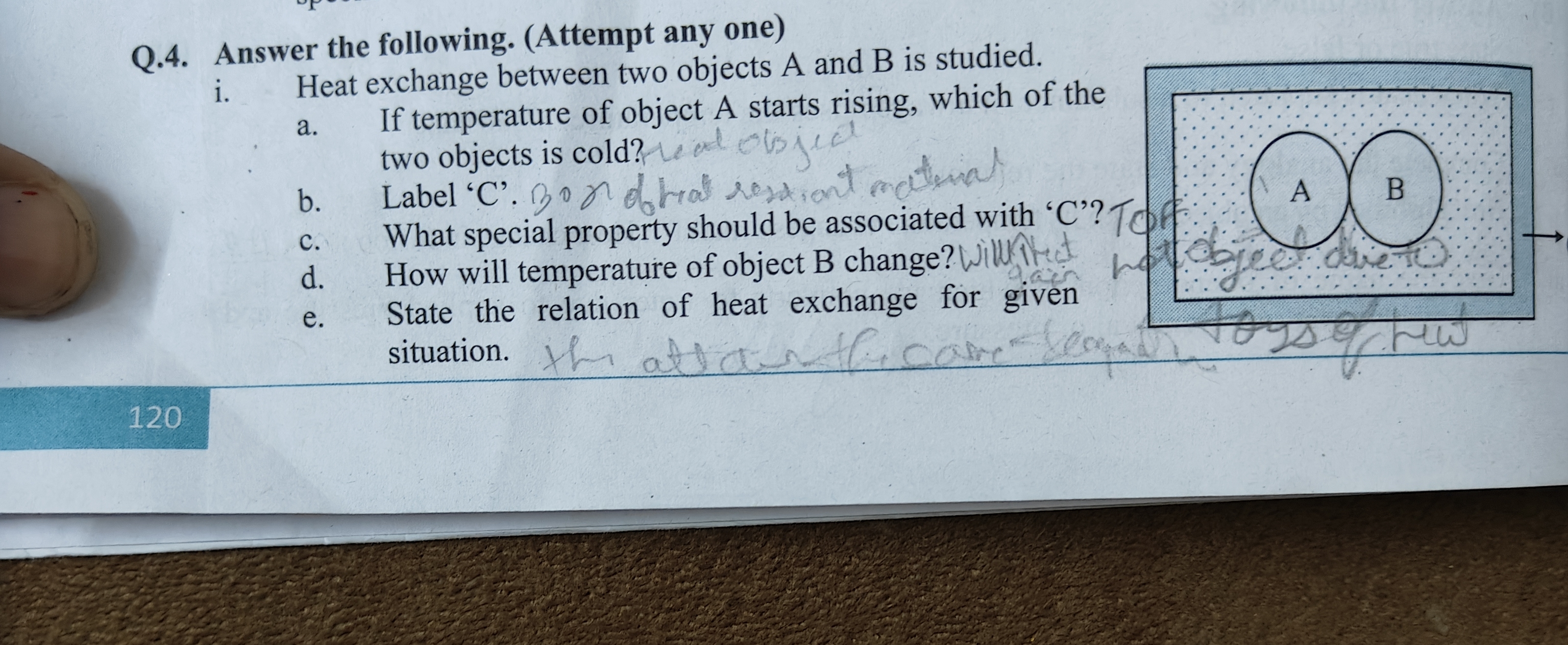 Q.4. Answer the following. (Attempt any one)
i.
Heat exchange between 