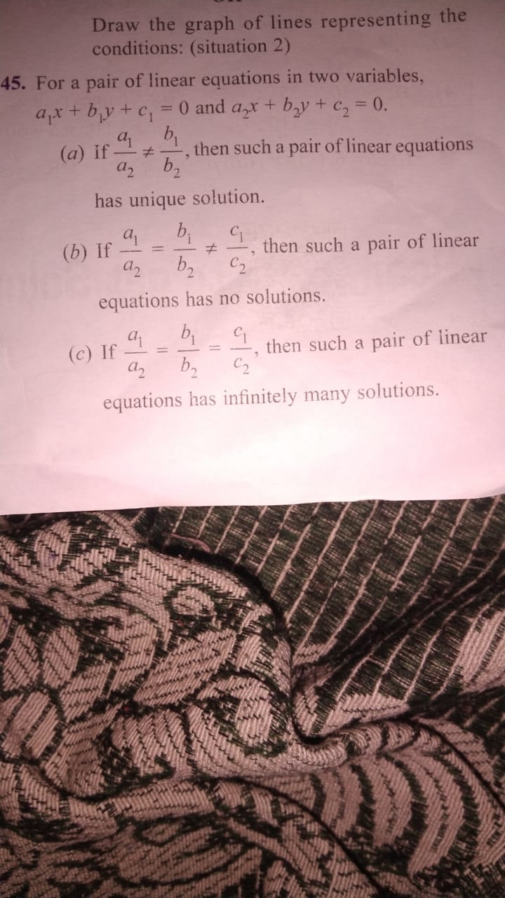 Draw the graph of lines representing the conditions: (situation 2)
45.