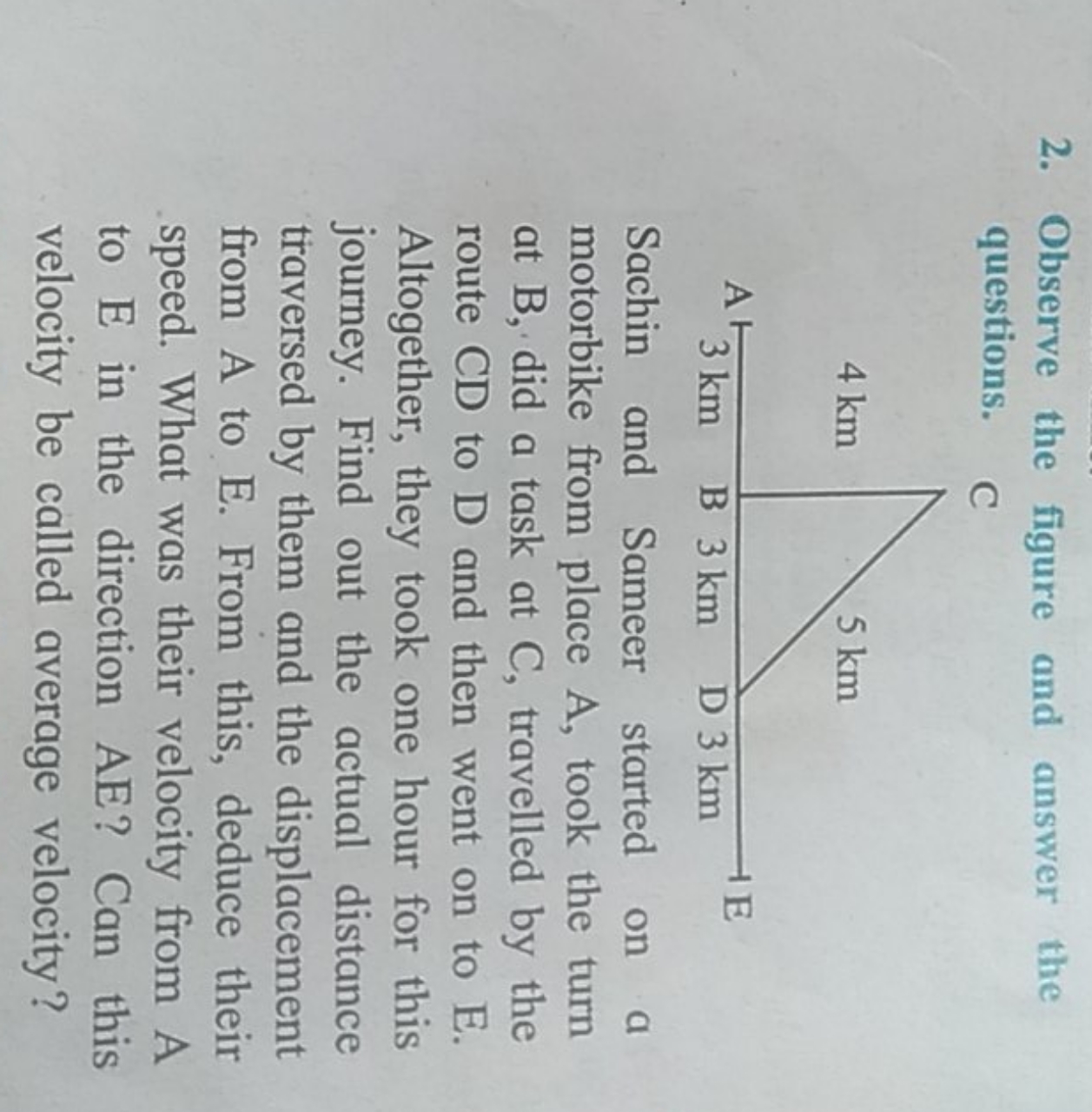 2. Observe the figure and answer the questions.

Sachin and Sameer sta