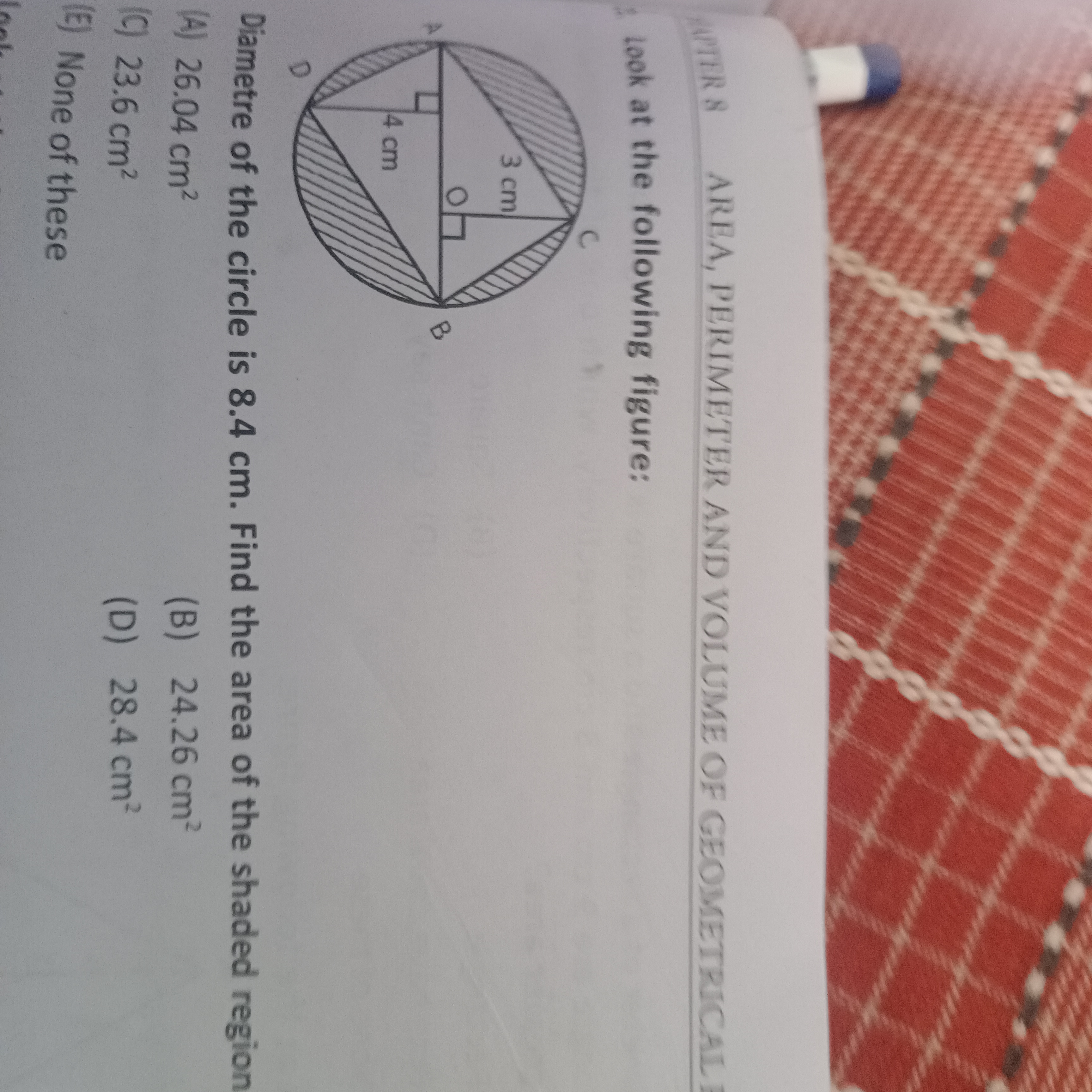 HAPTER 8 AREA, PERIMETER AND VOLUME OF GEOMETRICAL E
Look at the follo