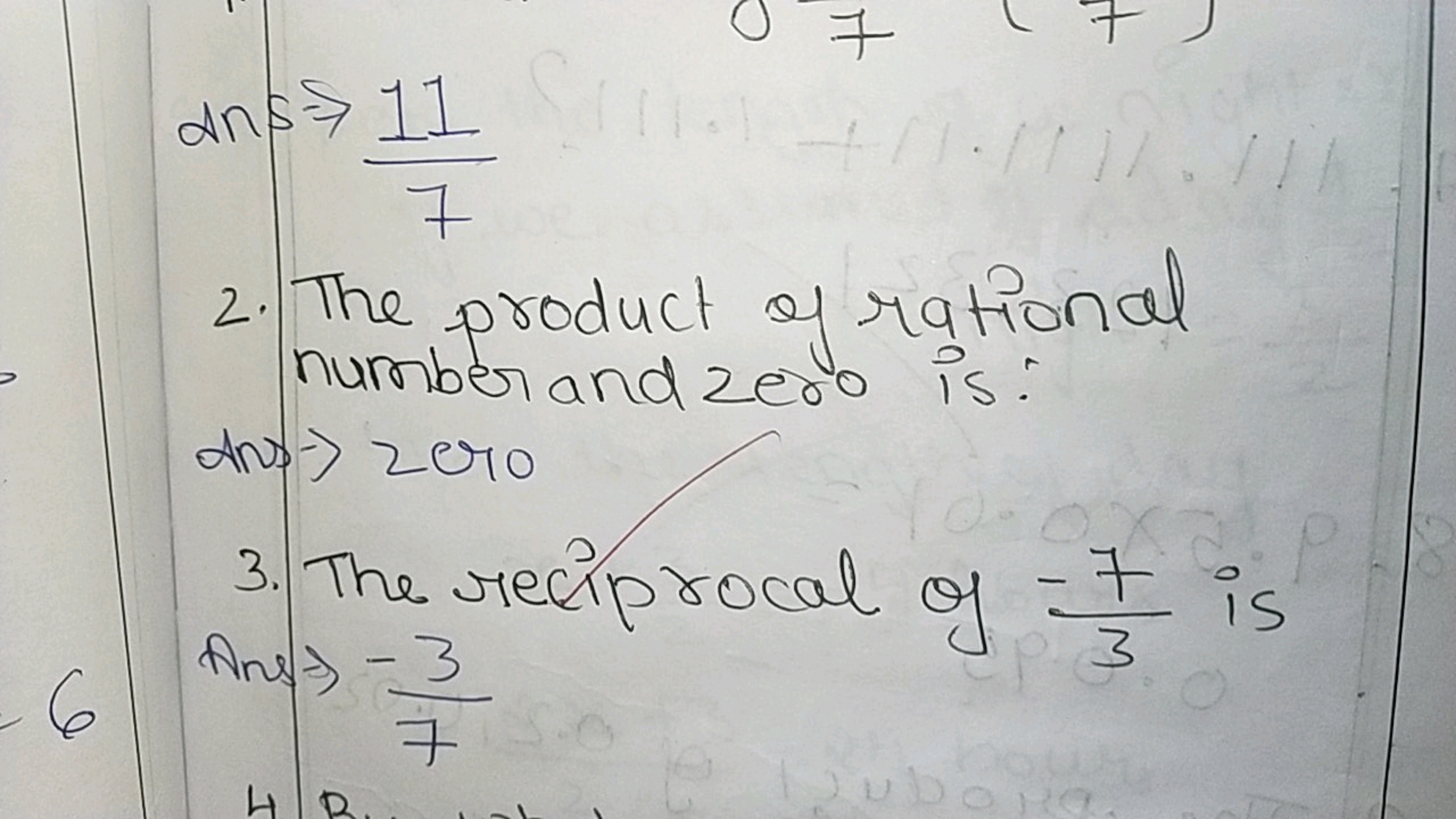 it
P
dns = 11
7
2. The proof rational
number and zero is.
Ans-> zero
7