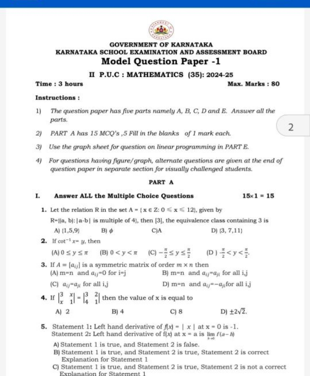 GOVERNMENT OF KARNATAKA
KARNATAKA SCHOOL EXAMINATION AND ASSESSMENT BO