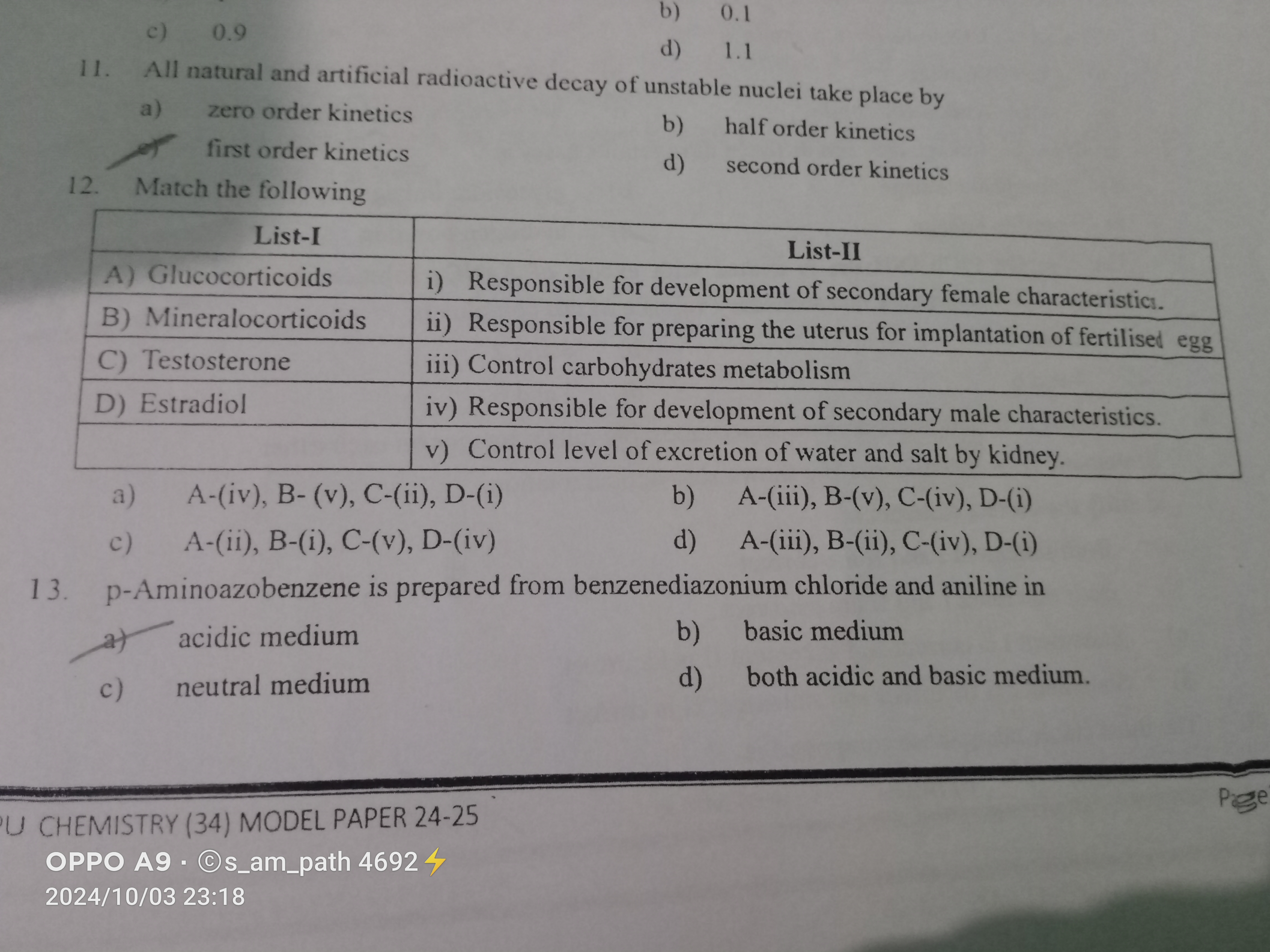 c) 0.9
b) 0.1
d) 1.1
11. All natural and artificial radioactive decay 