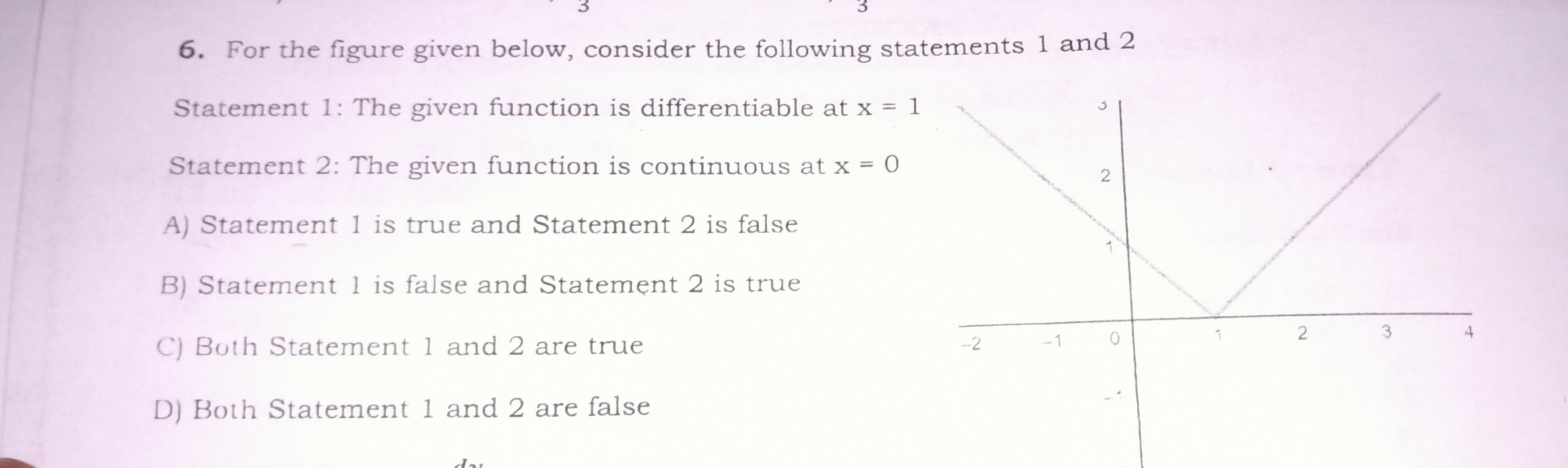 6. For the figure given below, consider the following statements 1 and