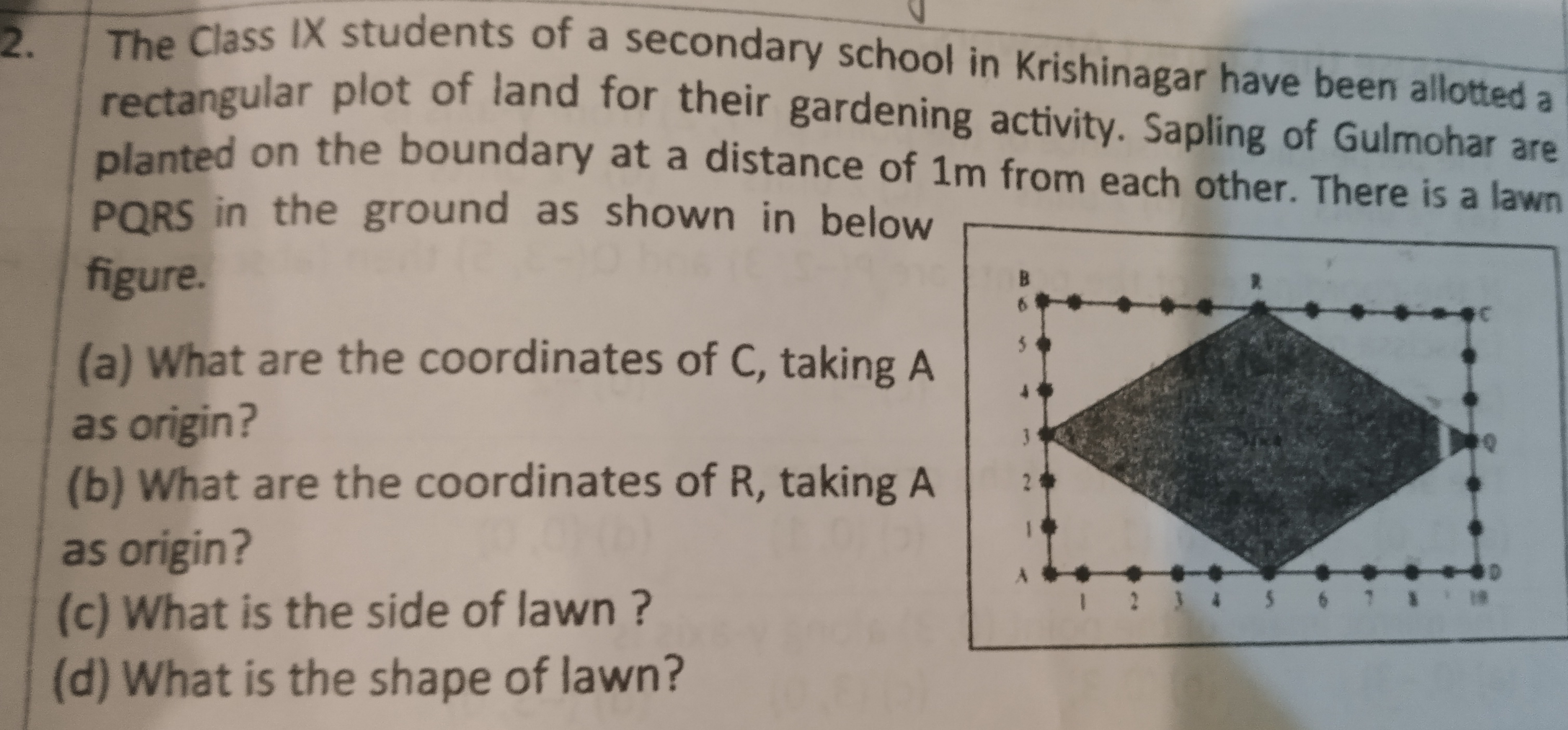 2. The Class IX students of a secondary school in Krishinagar have bee