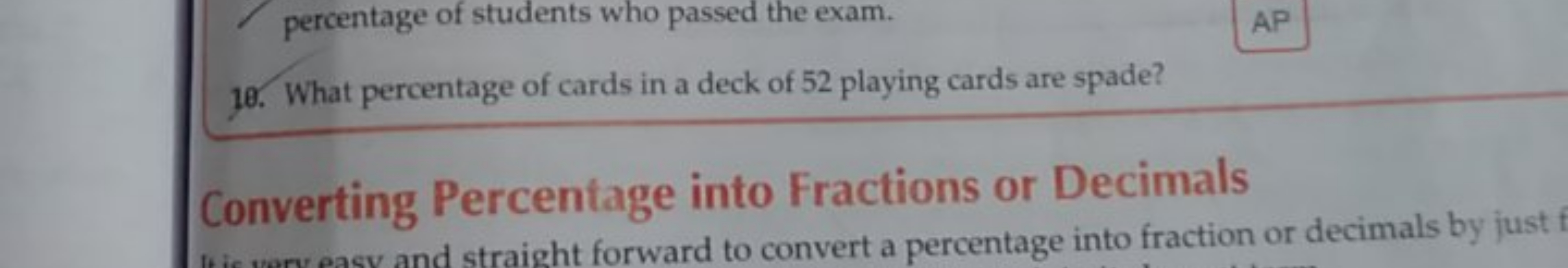 percentage of students who passed the exam.
AP
10. What percentage of 