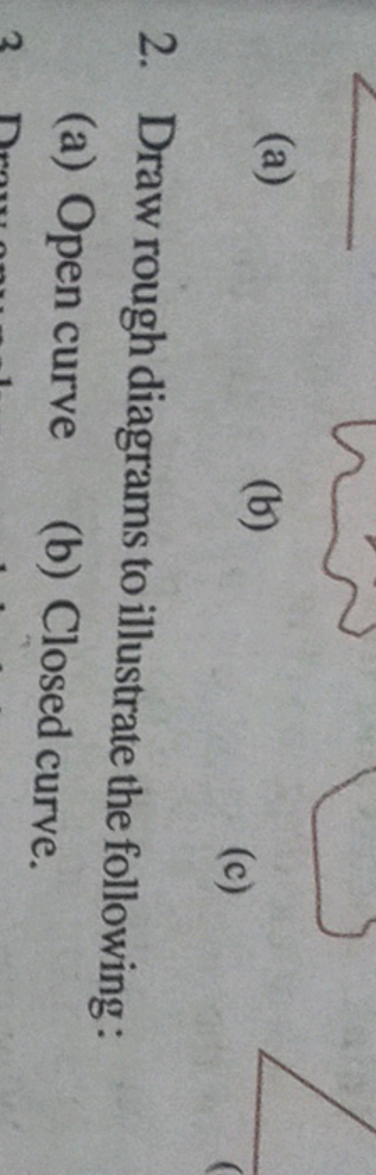 (a)
(b)
(c)
2. Draw rough diagrams to illustrate the following:
(a) Op