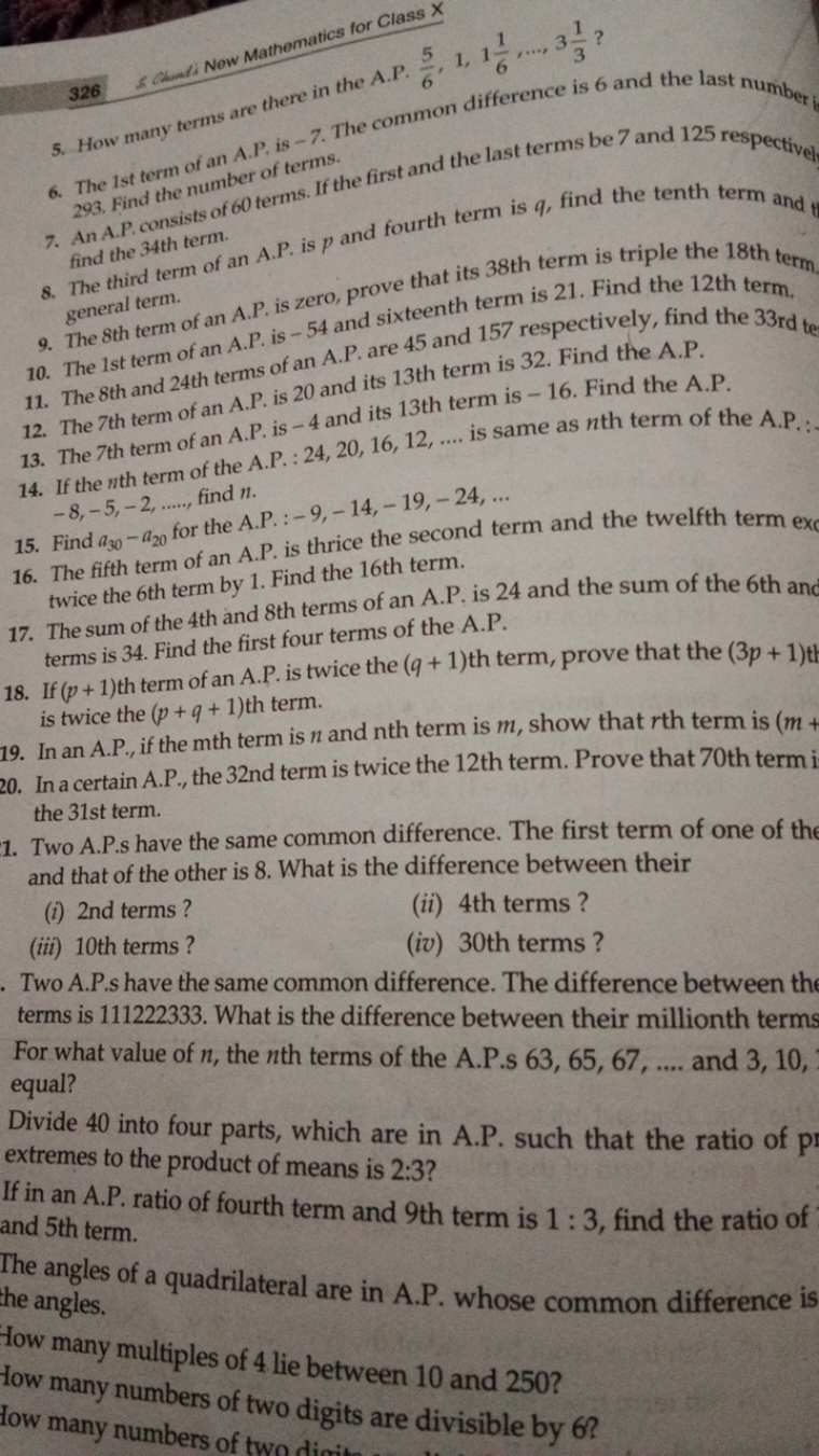 326 Schandi Now Mathematics for Class X
5. How many terms are there in