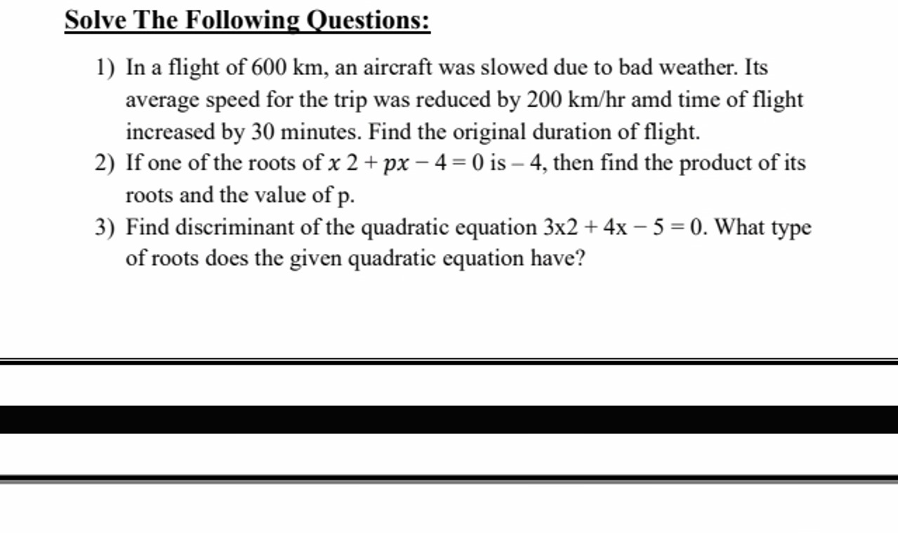 Solve The Following Questions:
1) In a flight of 600 km , an aircraft 