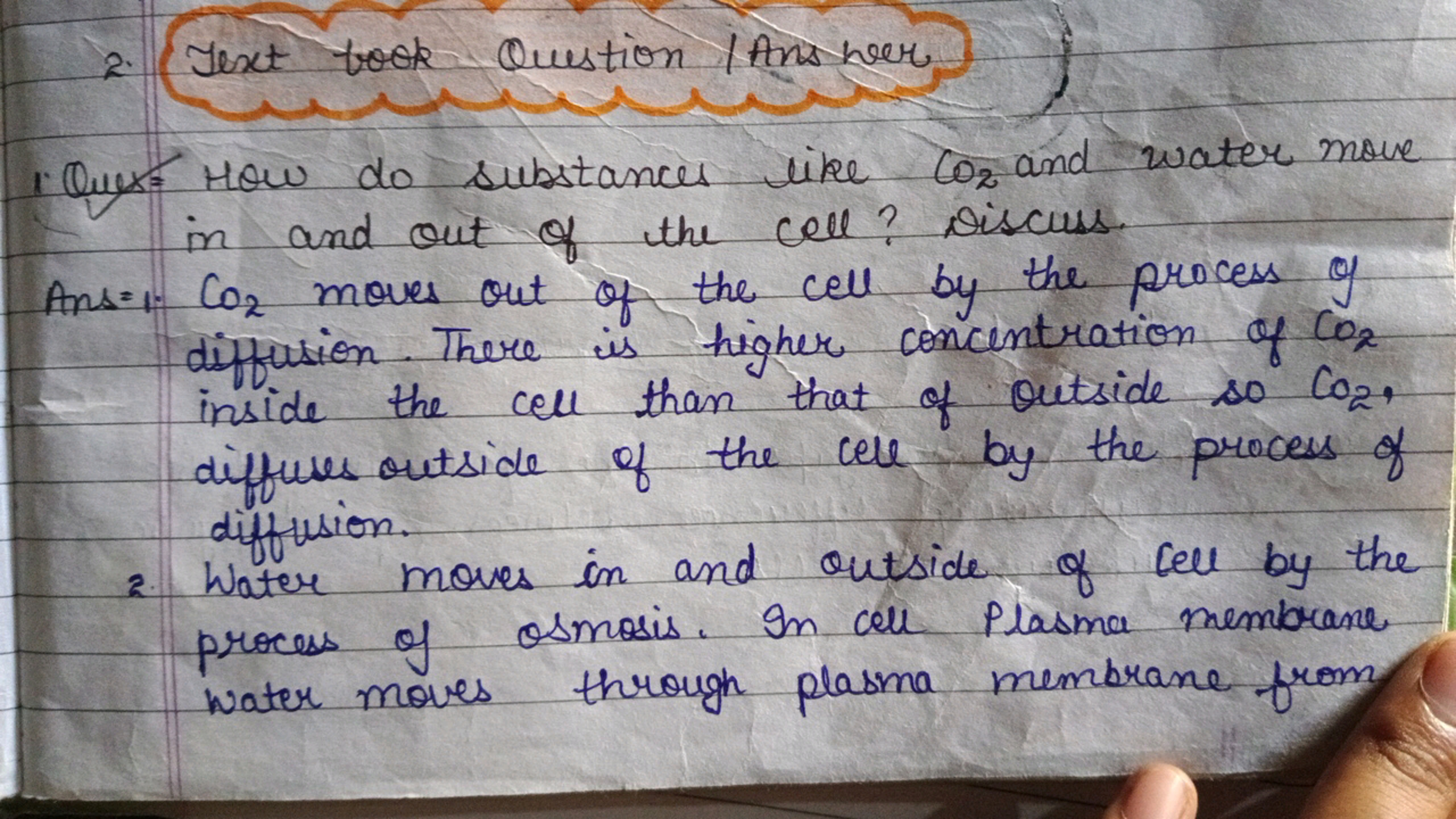 2. Fest took Question / Ans var
1. Ques = How do substances like CO2​ 