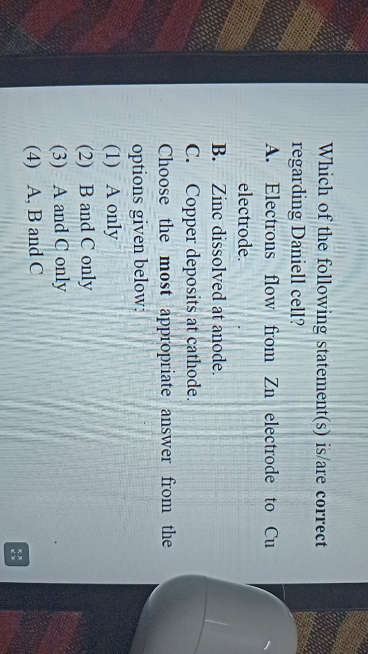 Which of the following statement(s) is/are correct regarding Daniell c