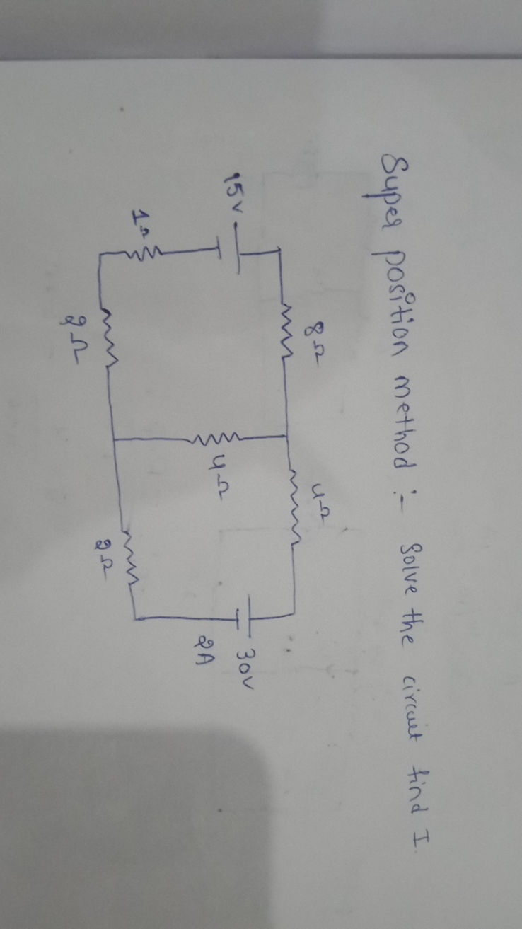 Super position method:- Solve the circuit find I.