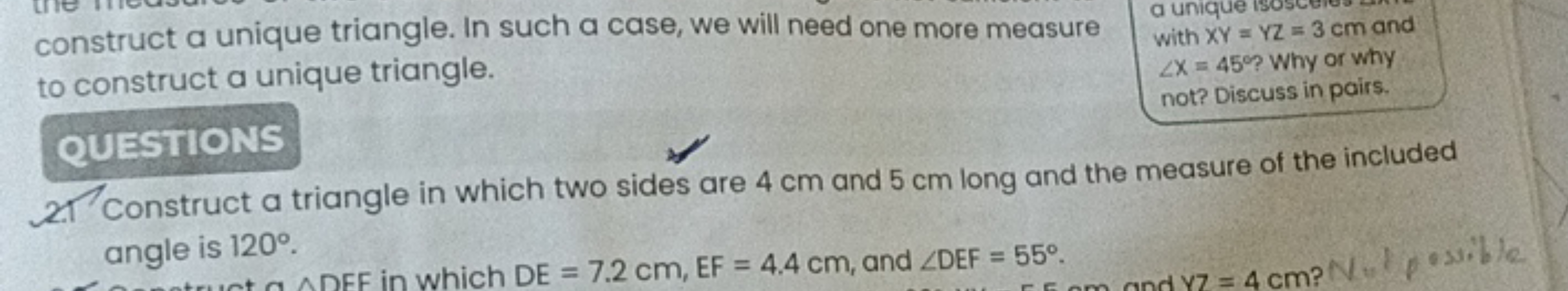 construct a unique triangle. In such a case, we will need one more mea