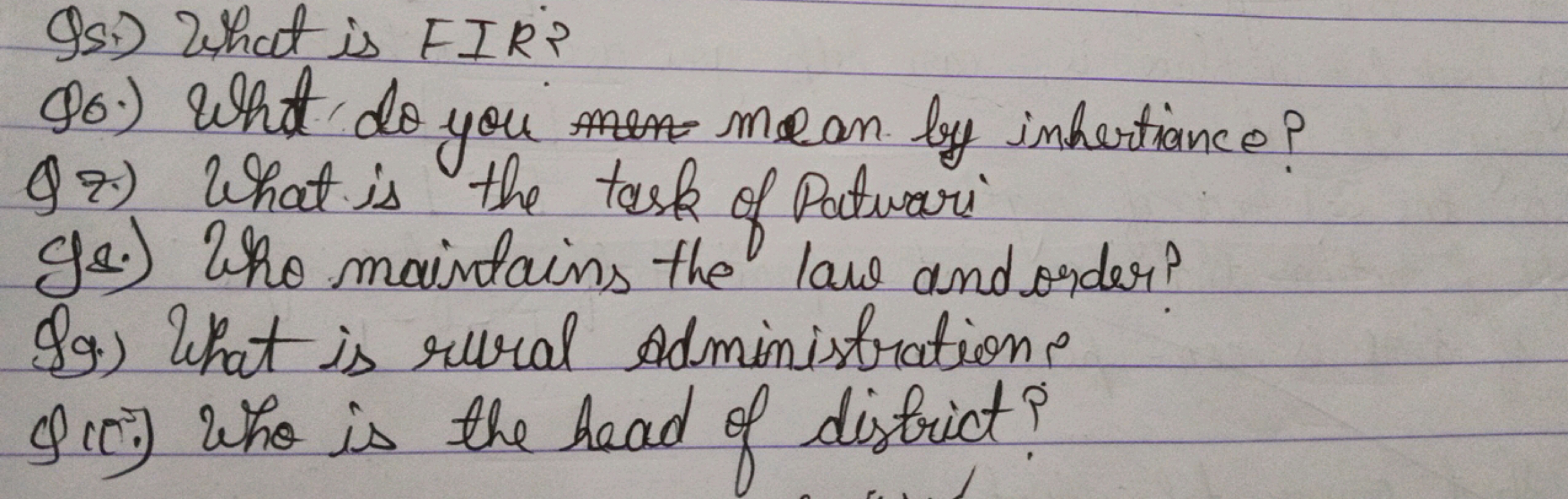 9s.) What is FIR?
9o.) What do you men mean by inhertiance?
97) What i