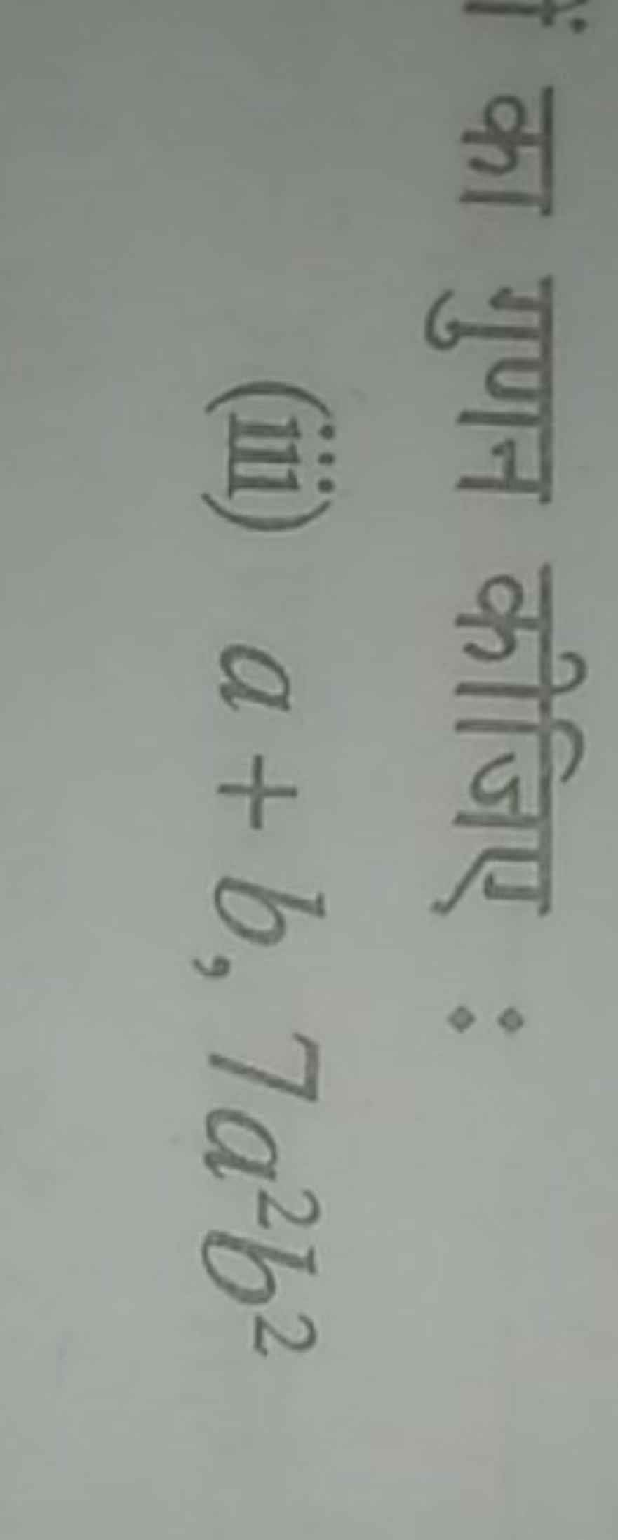 का गुणन कीजिए :
(iii) a+b,7a2b2