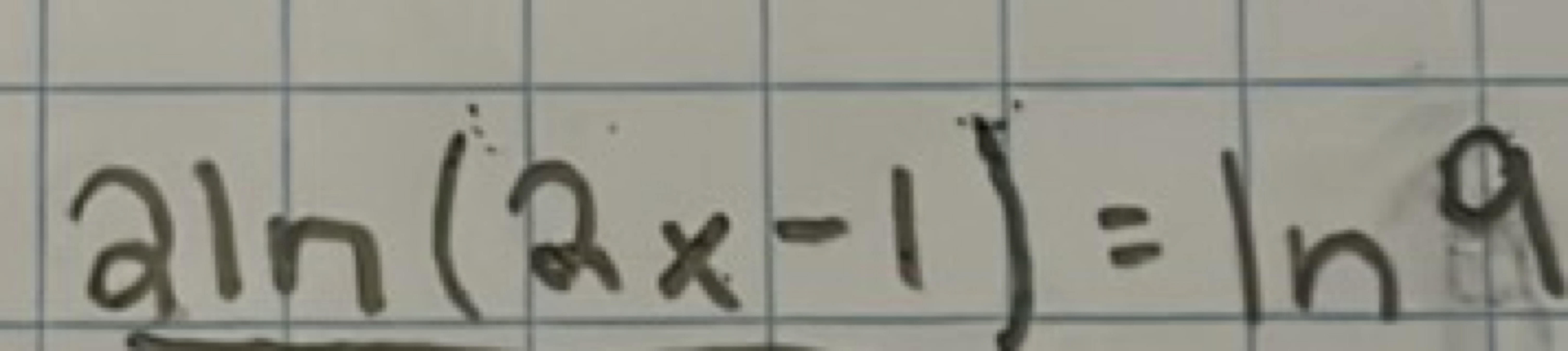 2ln(2x−1)=ln9