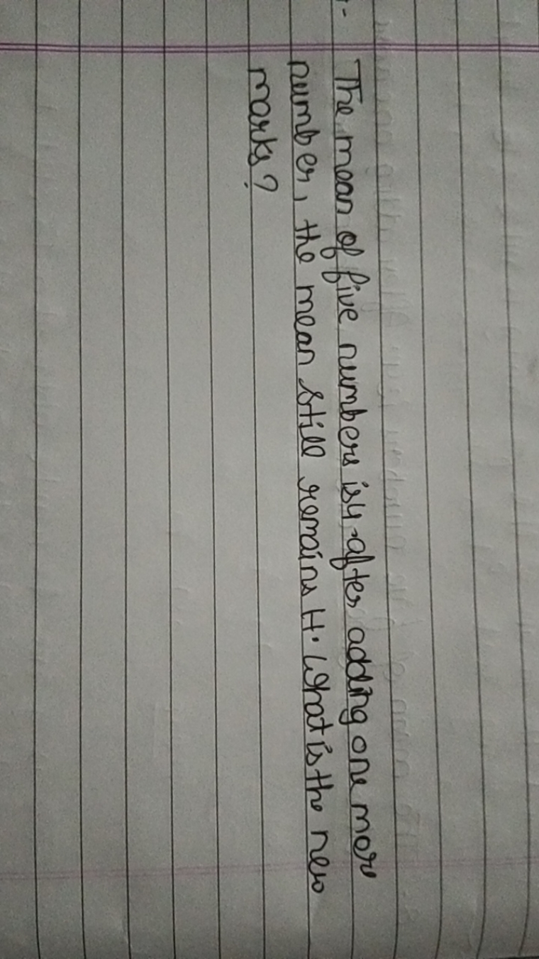 The mean of five numbers is 4 , after adding one more number, the mean