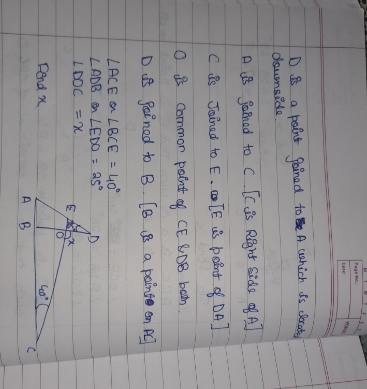 D is a point joined to A which is locates downside.
A is joined to C. 