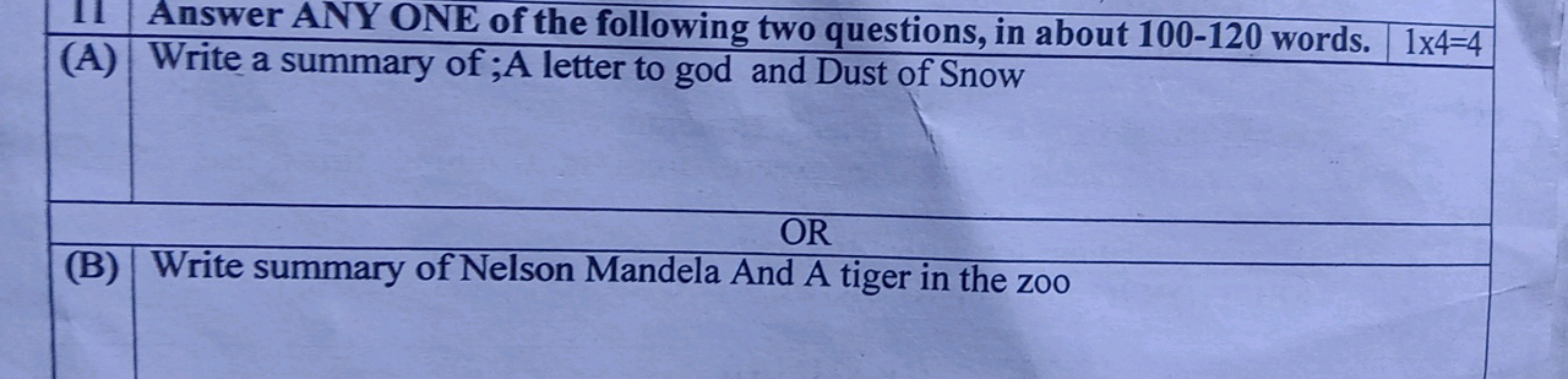 11 Answer ANY ONE of the following two questions, in about 100-120 wor