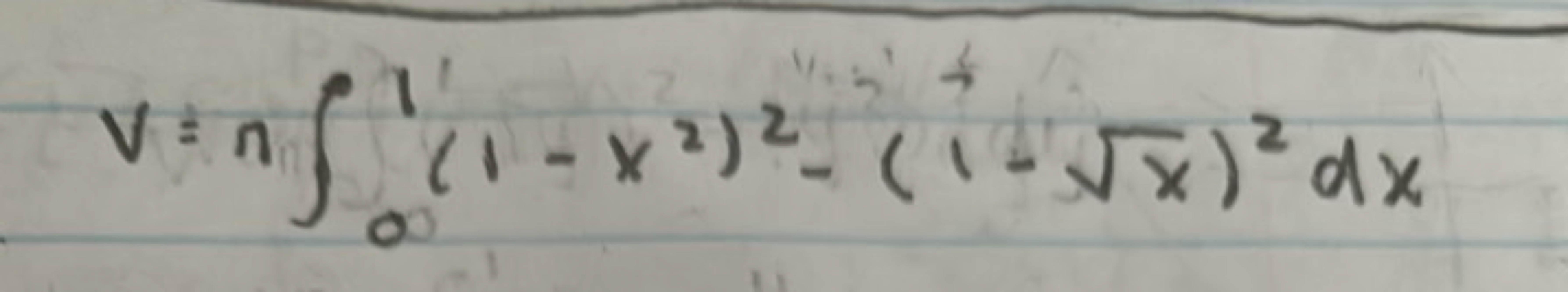 V=n∫01​(1−x2)2−(1−x​)2dx