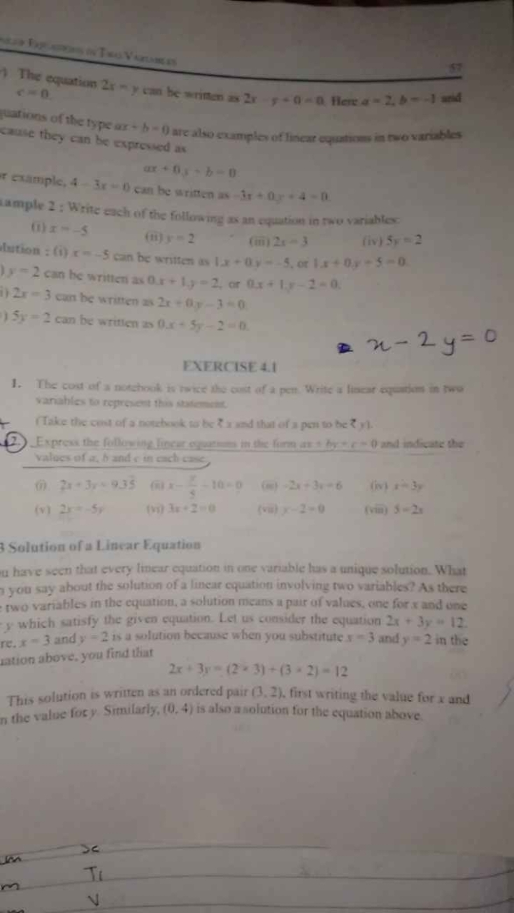  r=0 cause they can be exprovied as
ax+0y−b−0

Sampic, 4 3r-6 can be w