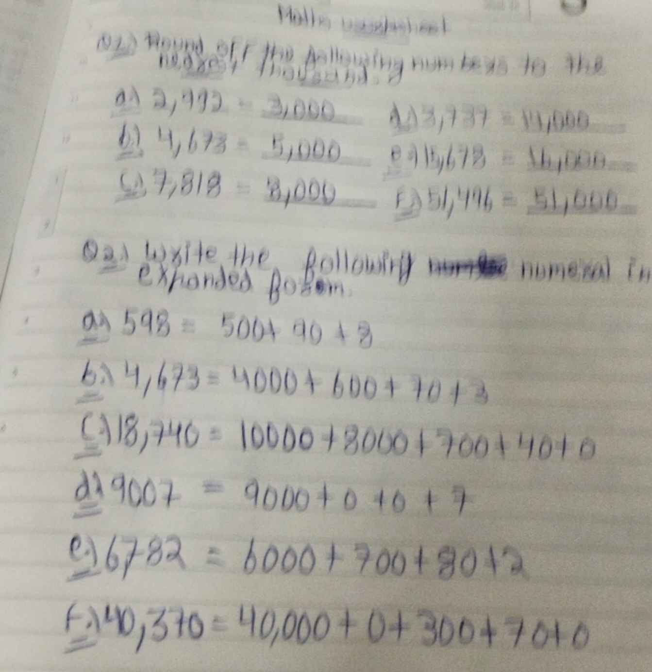 Tholles uestastion!
a.) 2,492+3,000
d) 4,678=5,000
(1)3,737 =14,000
47