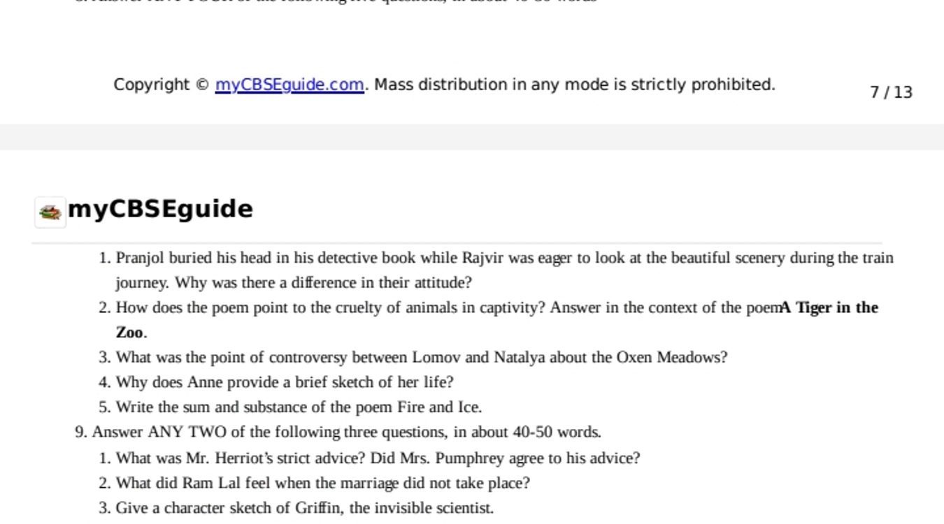 Copyright (c) myCBSEguide.com. Mass distribution in any mode is strict