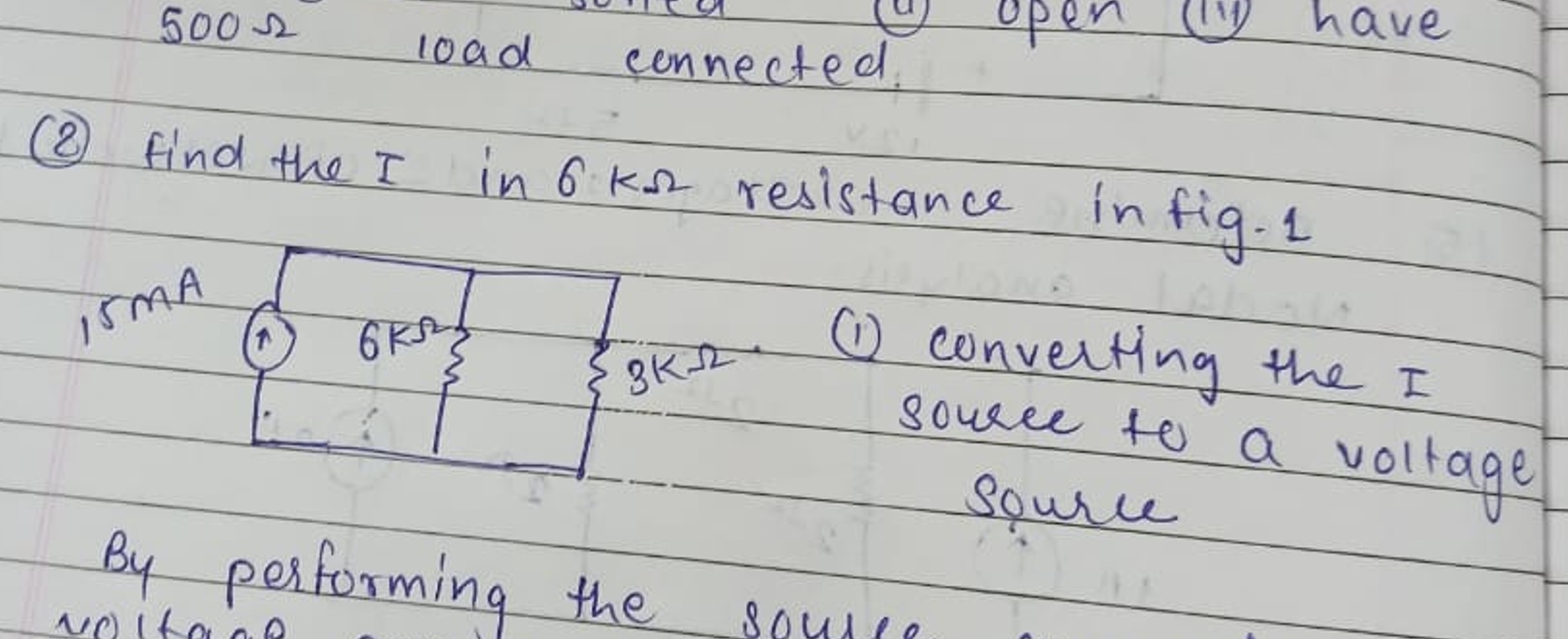 (2) Find the I in 6kΩ resistance in fig. 1
C1CC2CCCC2C1
(1) converting