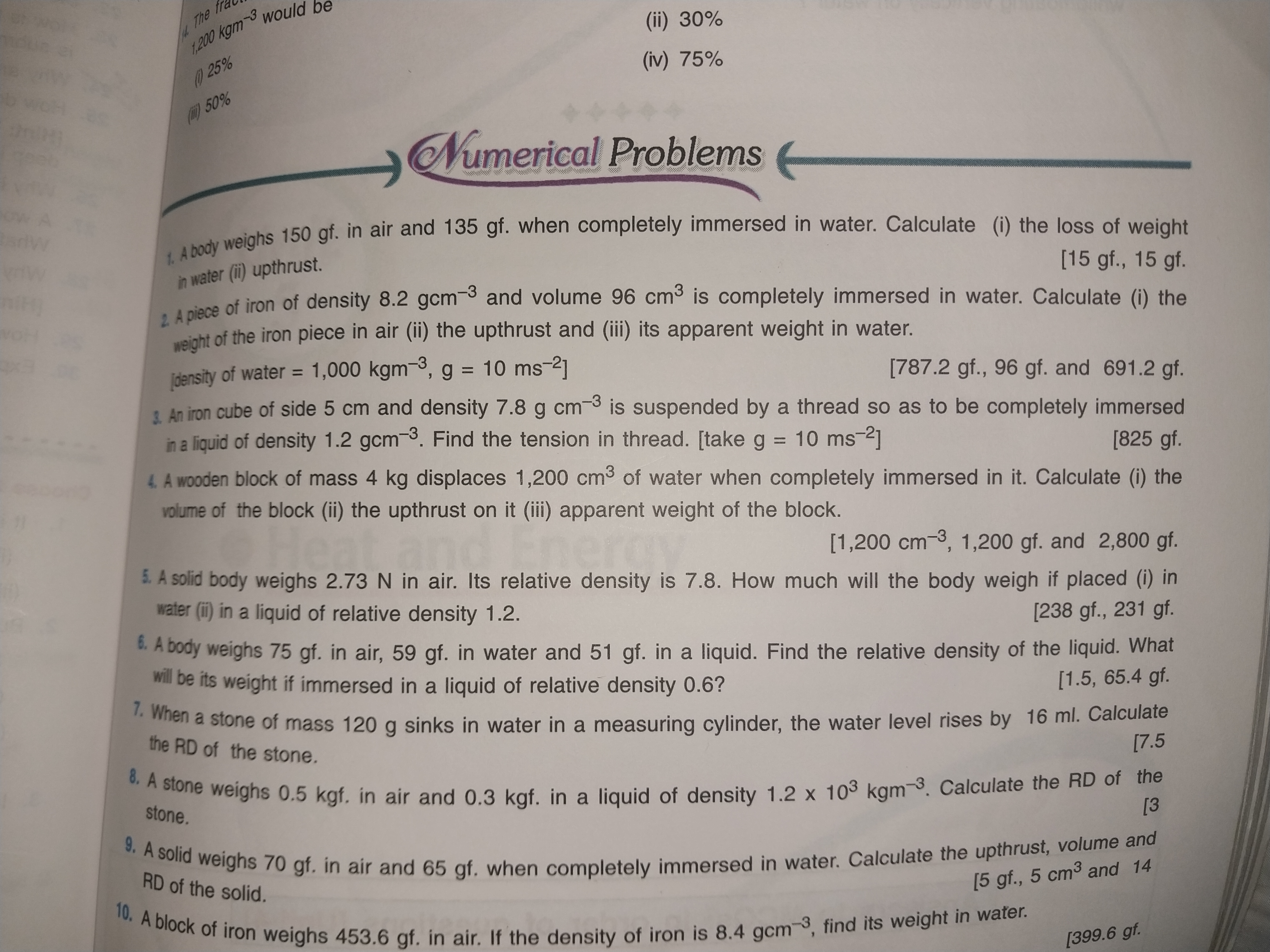 The fr
1,200 kgm would be
125%
(W) 50%
(ii) 30%
(iv) 75%
Numerical Pro