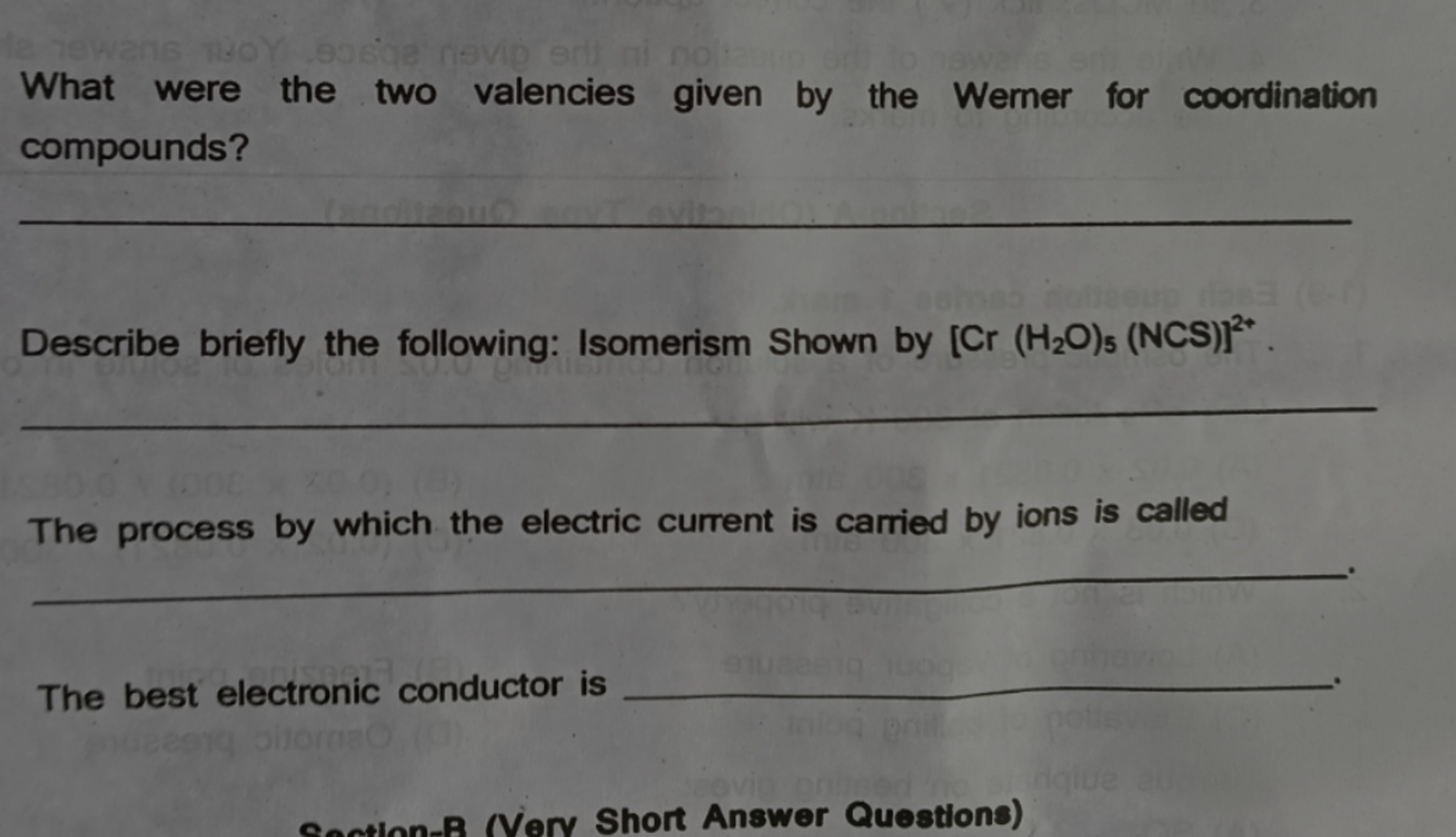 What were the two valencies given by the Werner for coordination compo