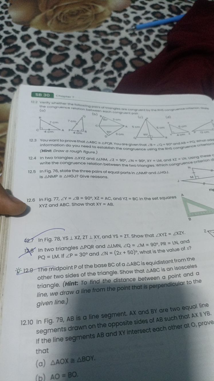 SB 30
Chapter 7
122 Verify whether the following pairs of triangles ar