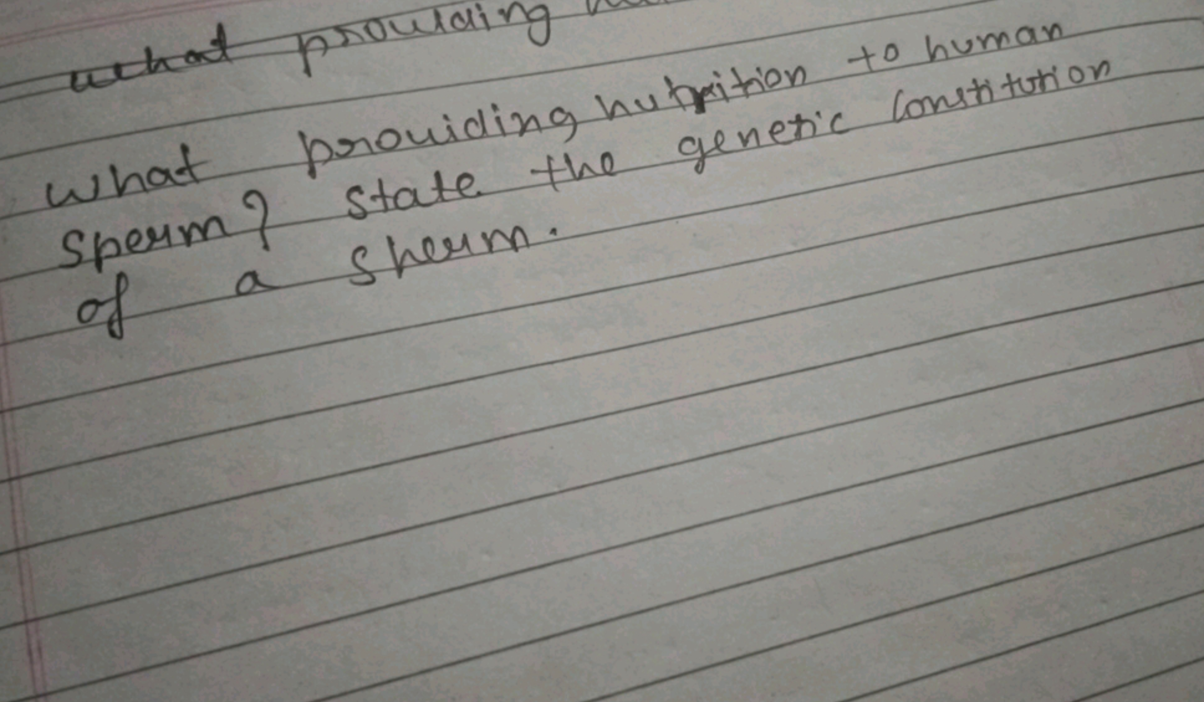 What providing nutrition to human sperm? state the genetic constitutio