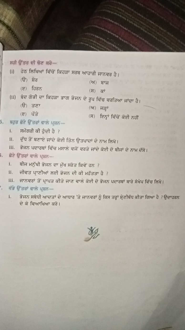 मगी छुँंत सी सैट वर्व-
(i) गेठ लिषिभां हिॅचें विगन्जा मठष भागग्ती सातद