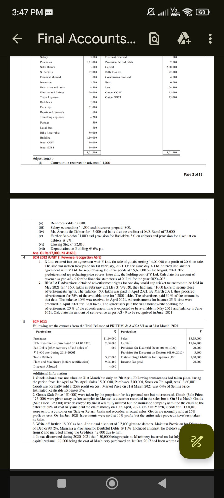 3:47 PM
Yifis
68
← Final Accounts...
?
Page 2 of 15
\begin{tabular} { 